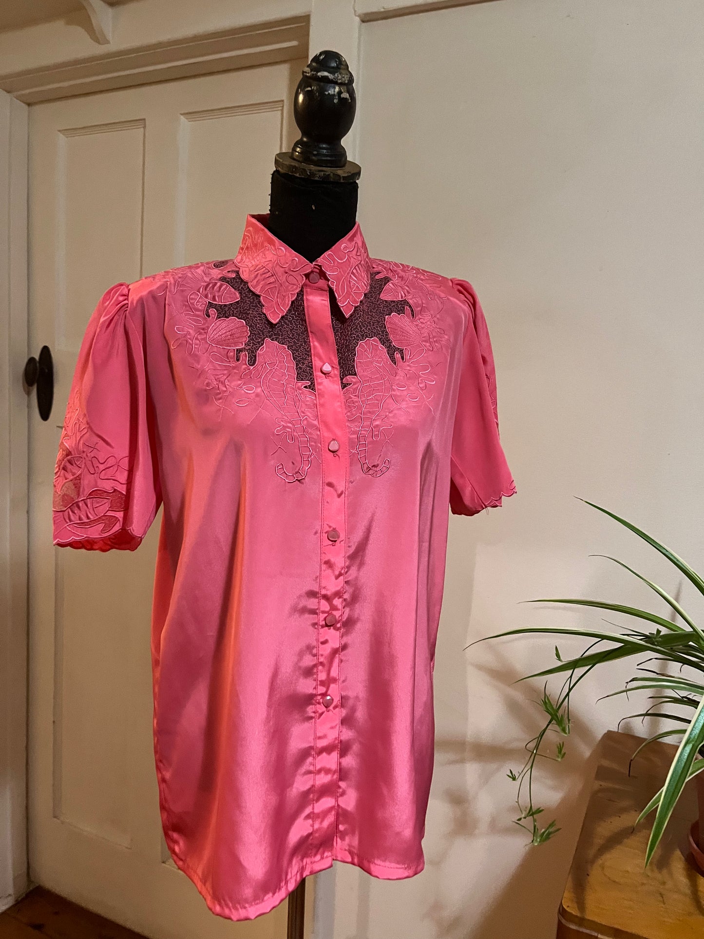 Embroidery Pink Shirt