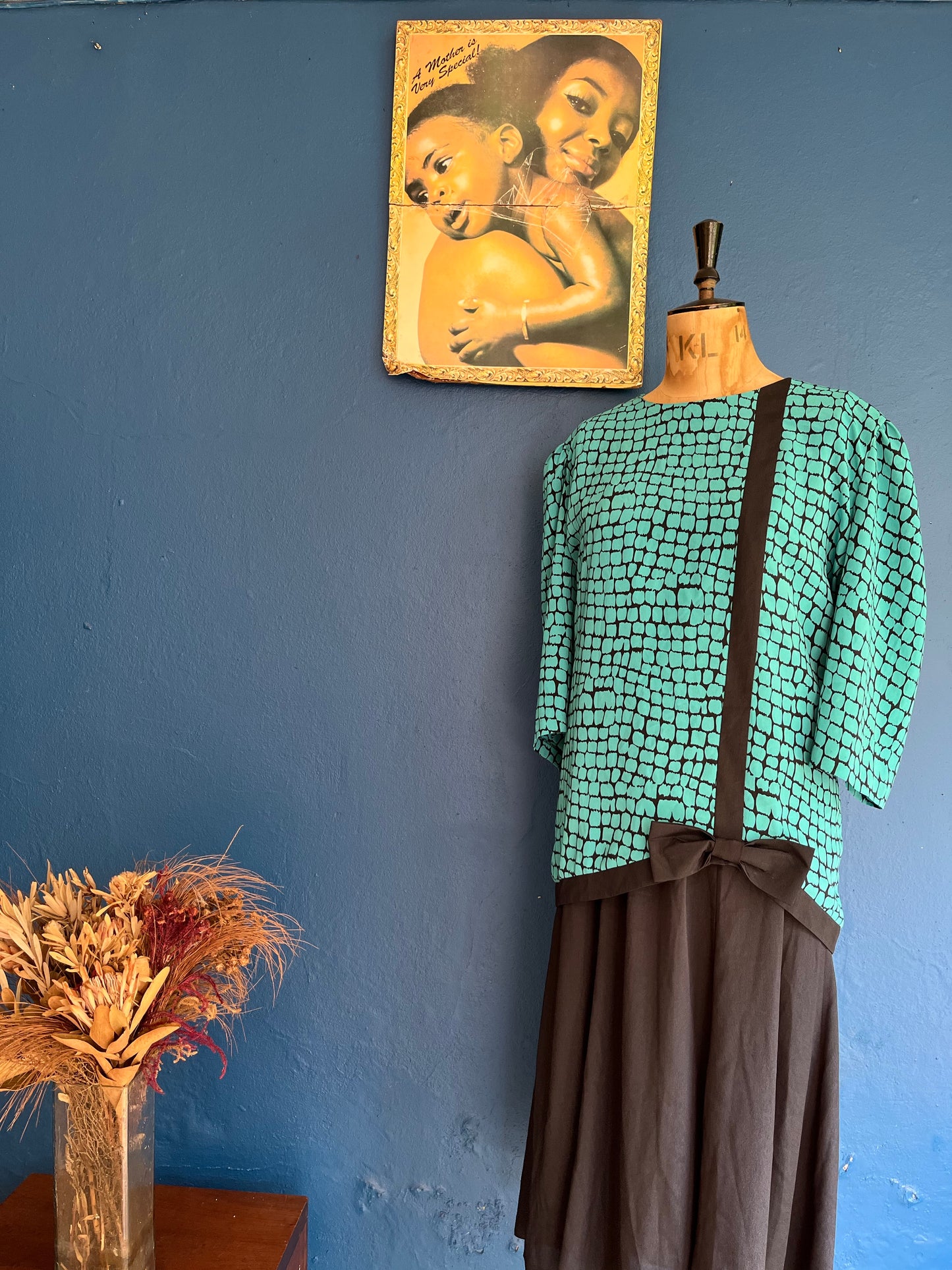 Teal Dropwaist Dress