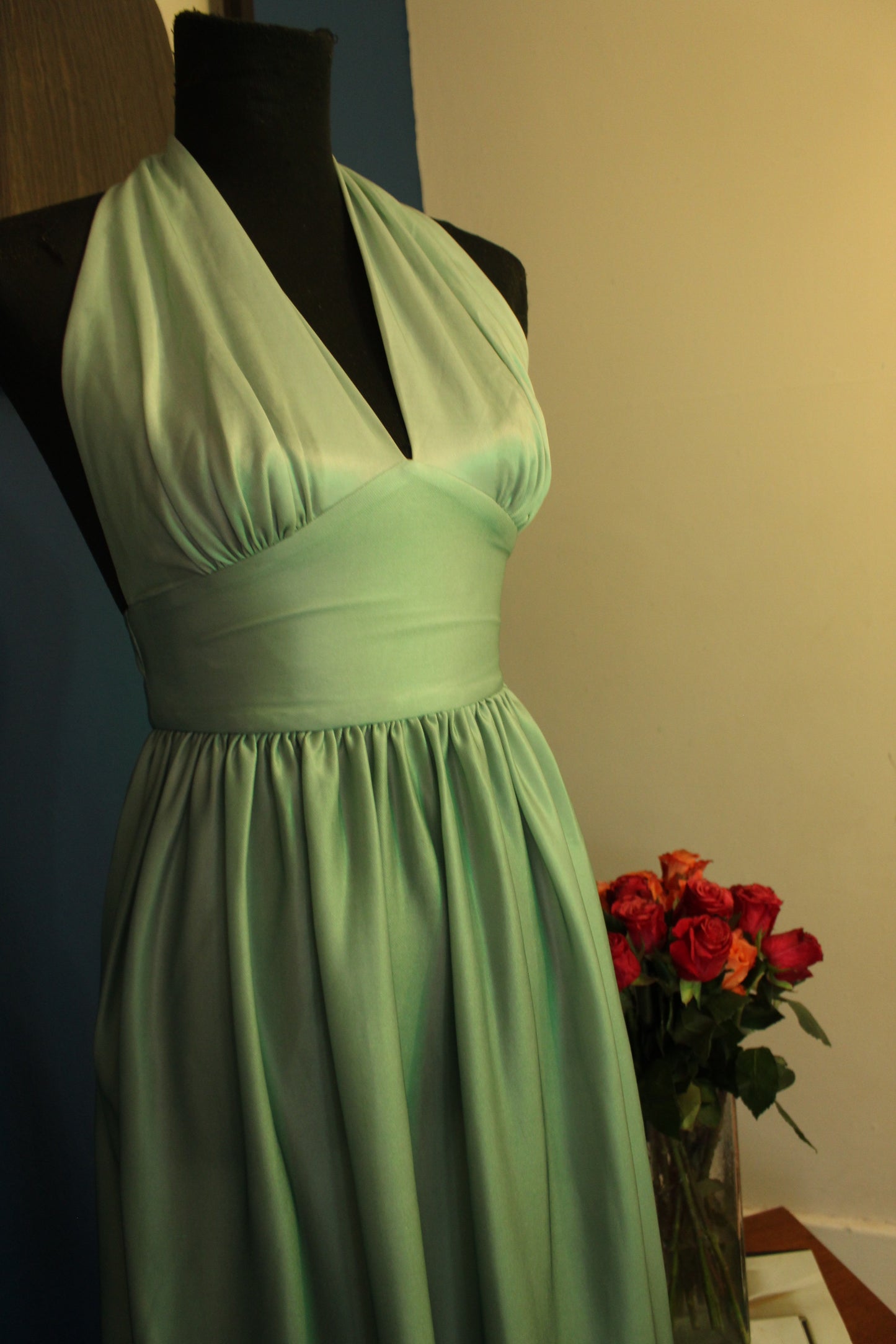 Vintage Ombre green dress