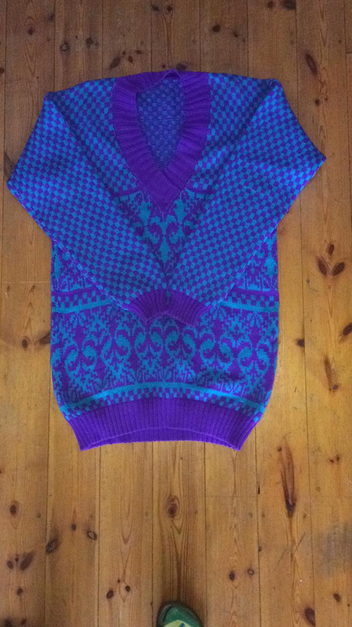 Purple Print Jersey Dress