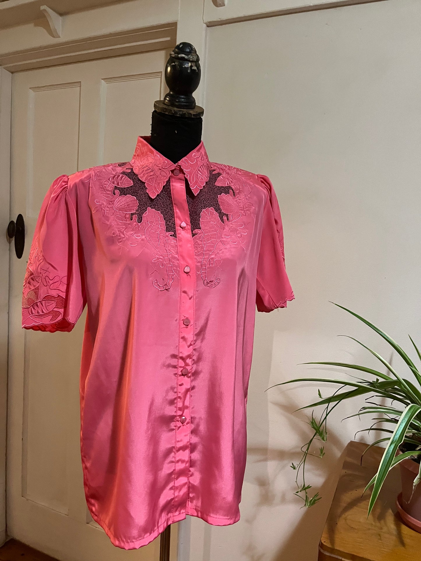 Embroidery Pink Shirt