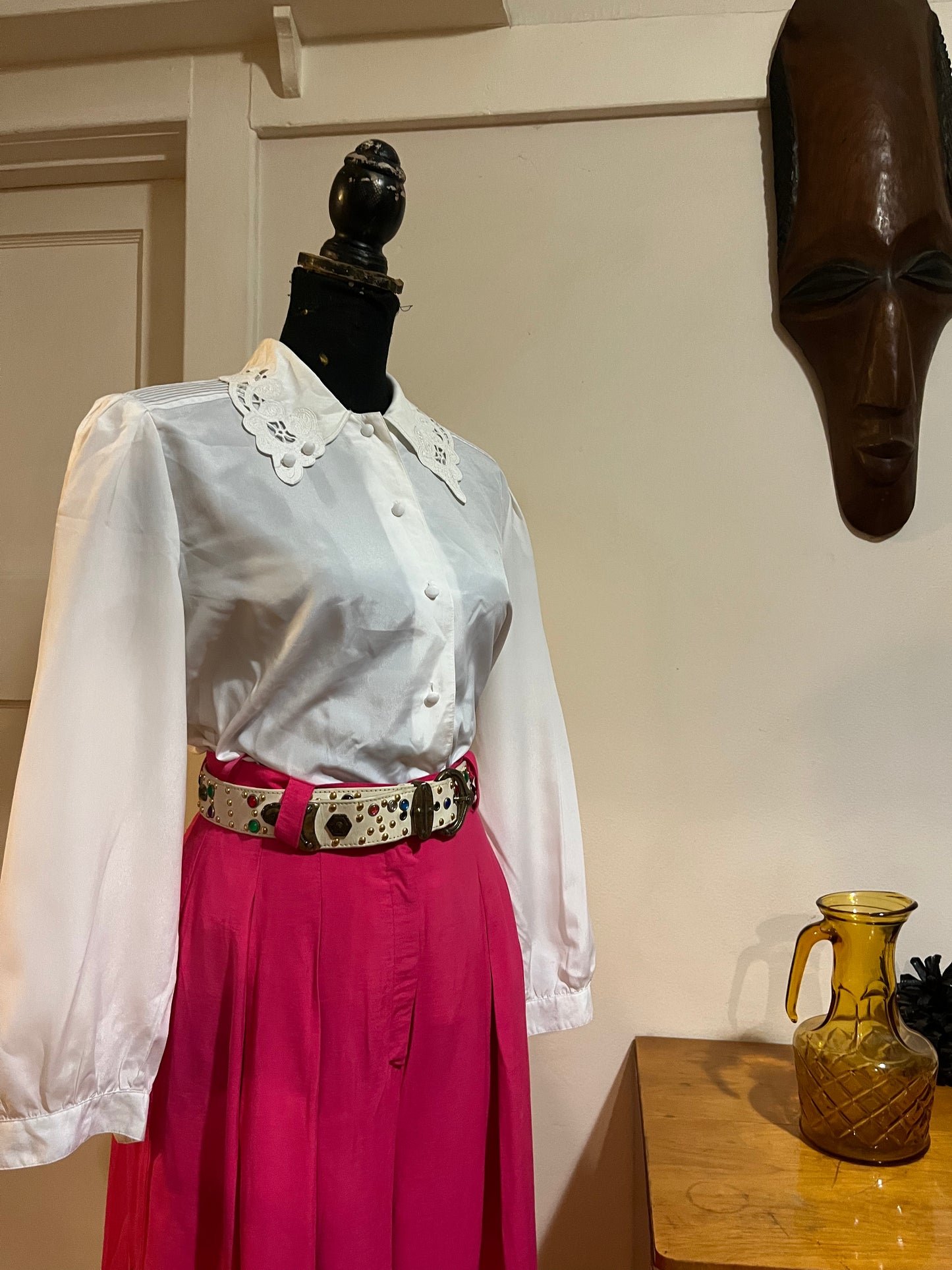 White Vintage Collar Shirt