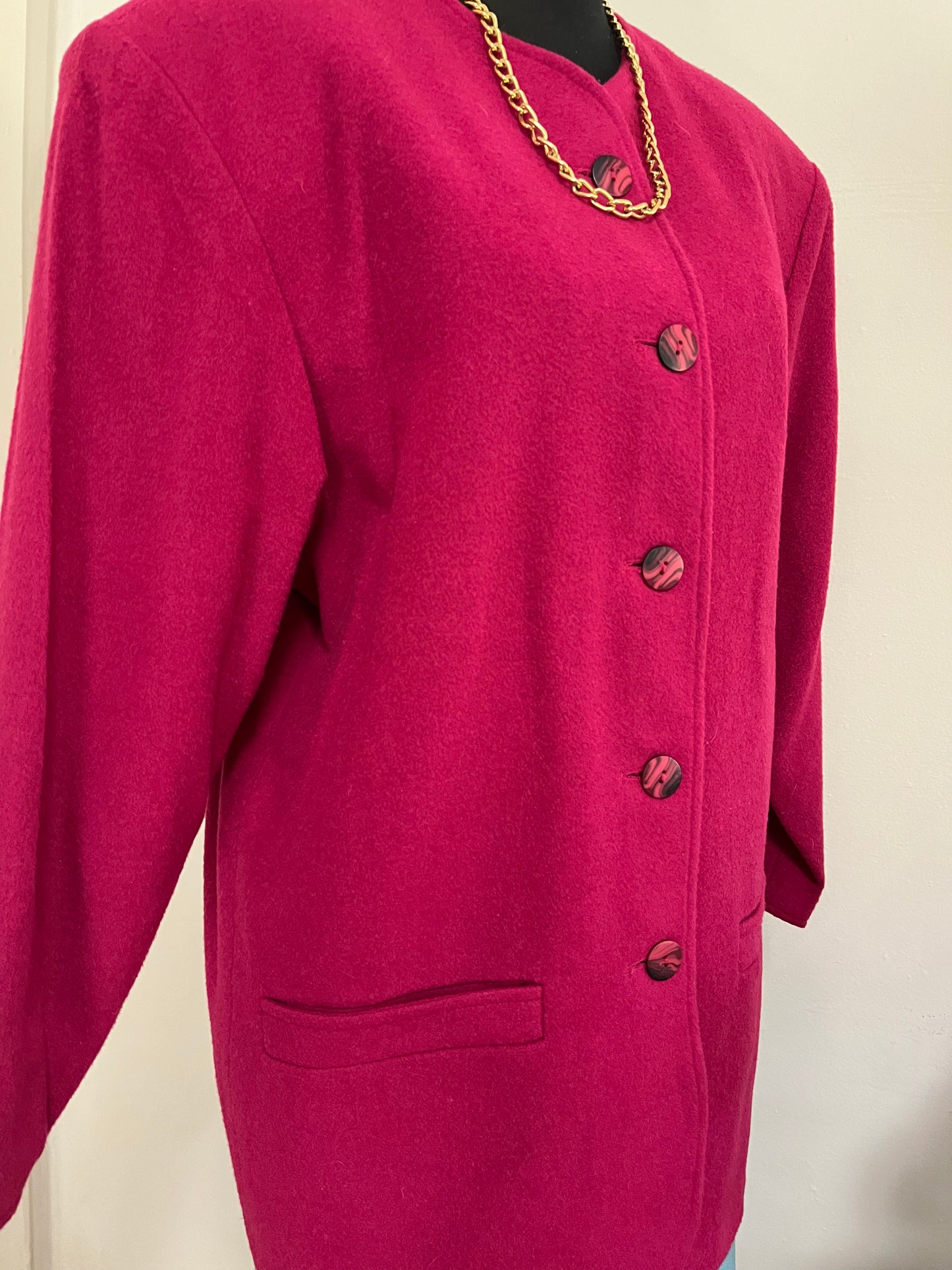 Fuchsia Buttondown Blazer