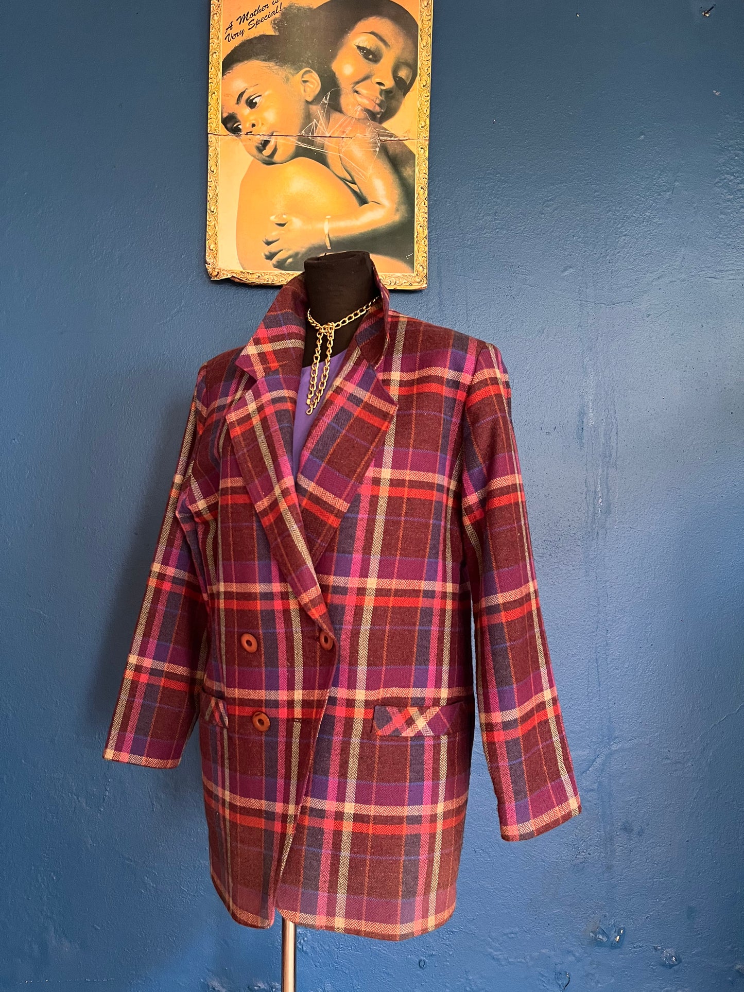 Purple Tartan Wool Blazer