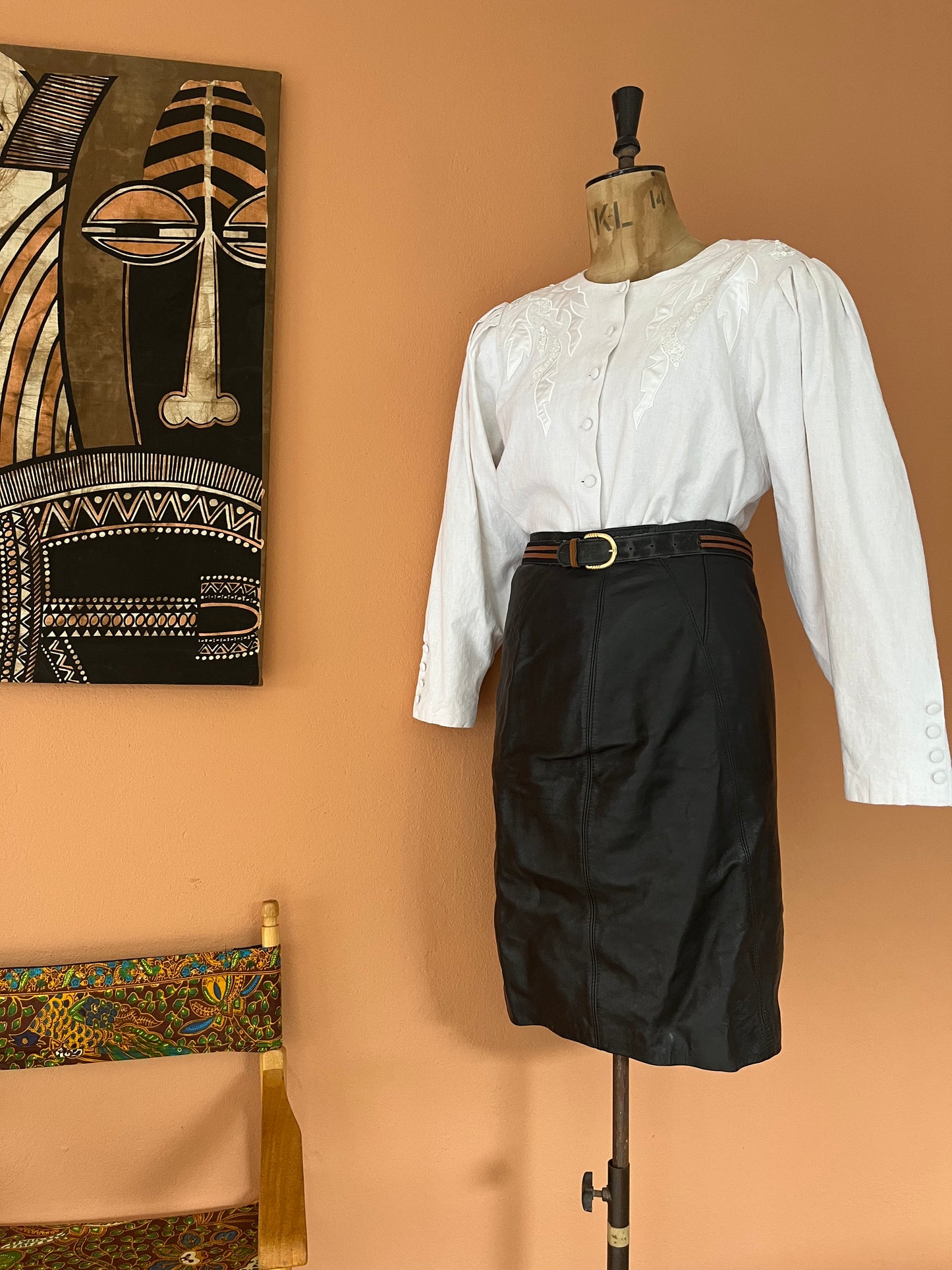 White Sequence 90s Collarless Linen Jacket