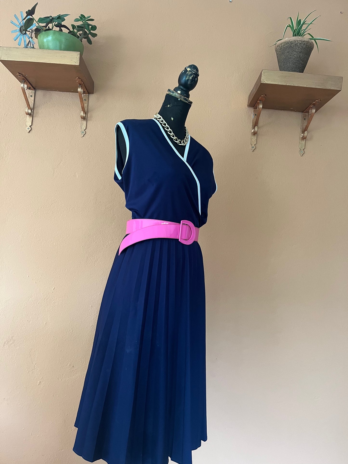 Navy & White Vintage Dress