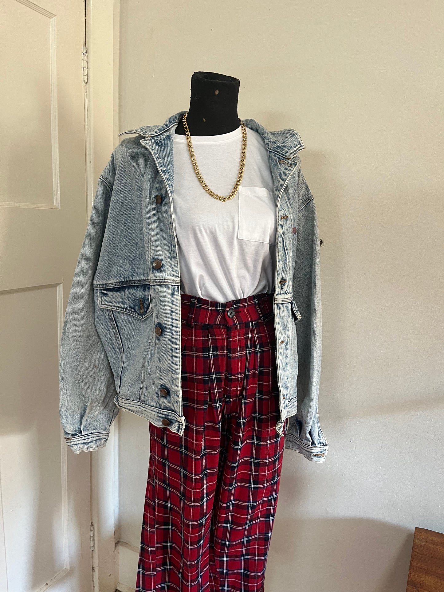 Red Scotch Highwaist Pants