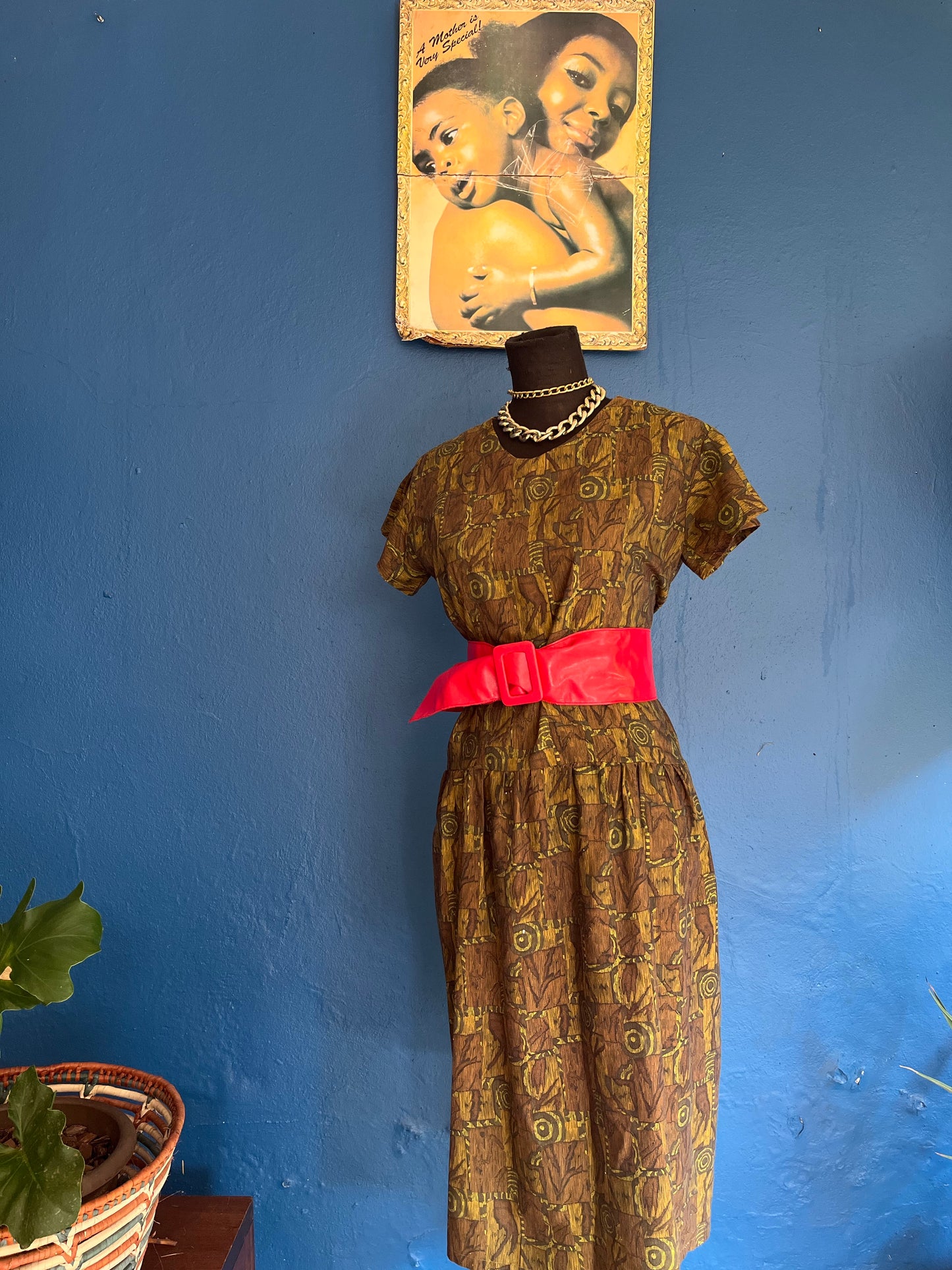 Military Green Dropwaist Dress