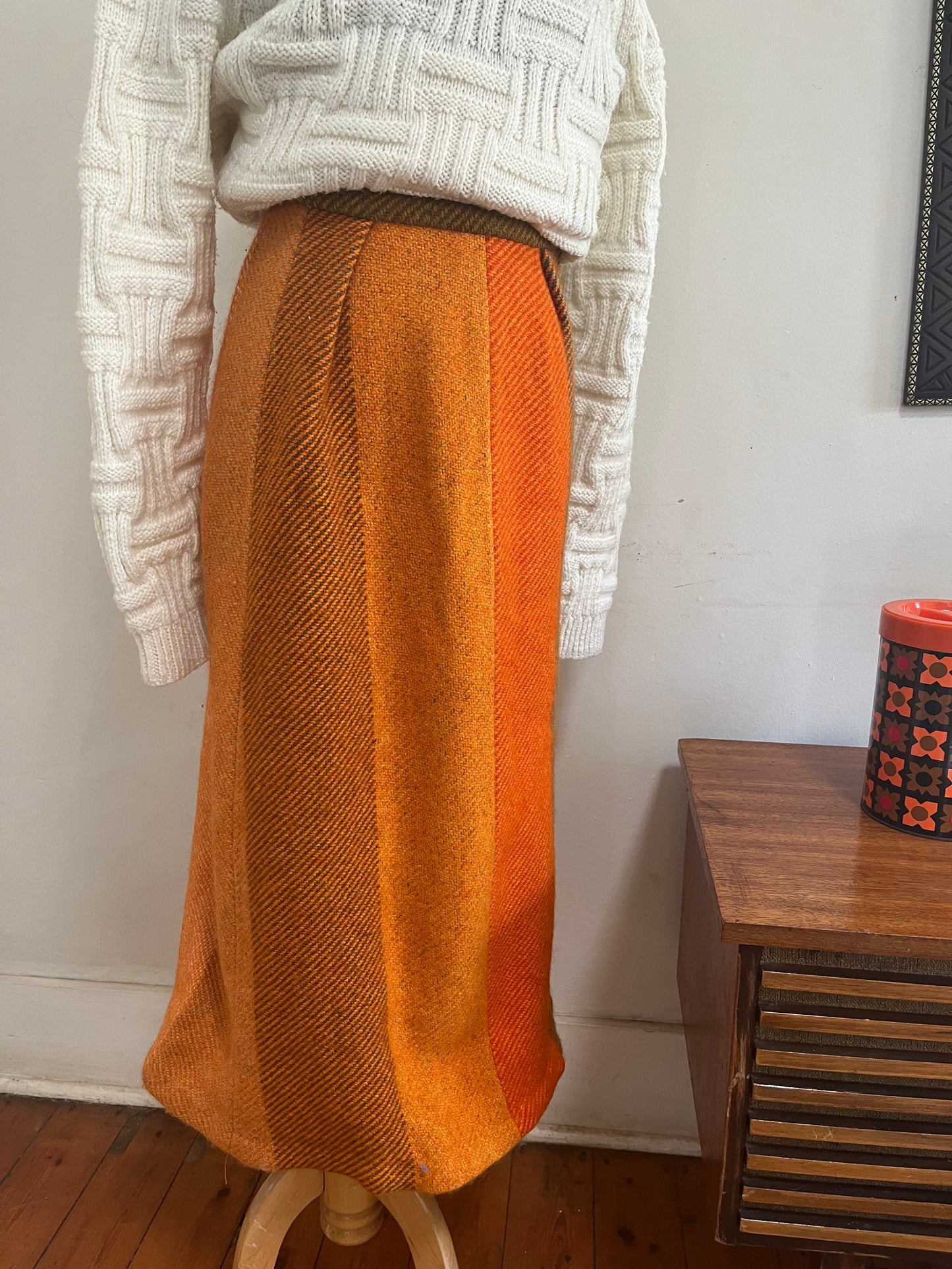 Orange Tweed Skirt