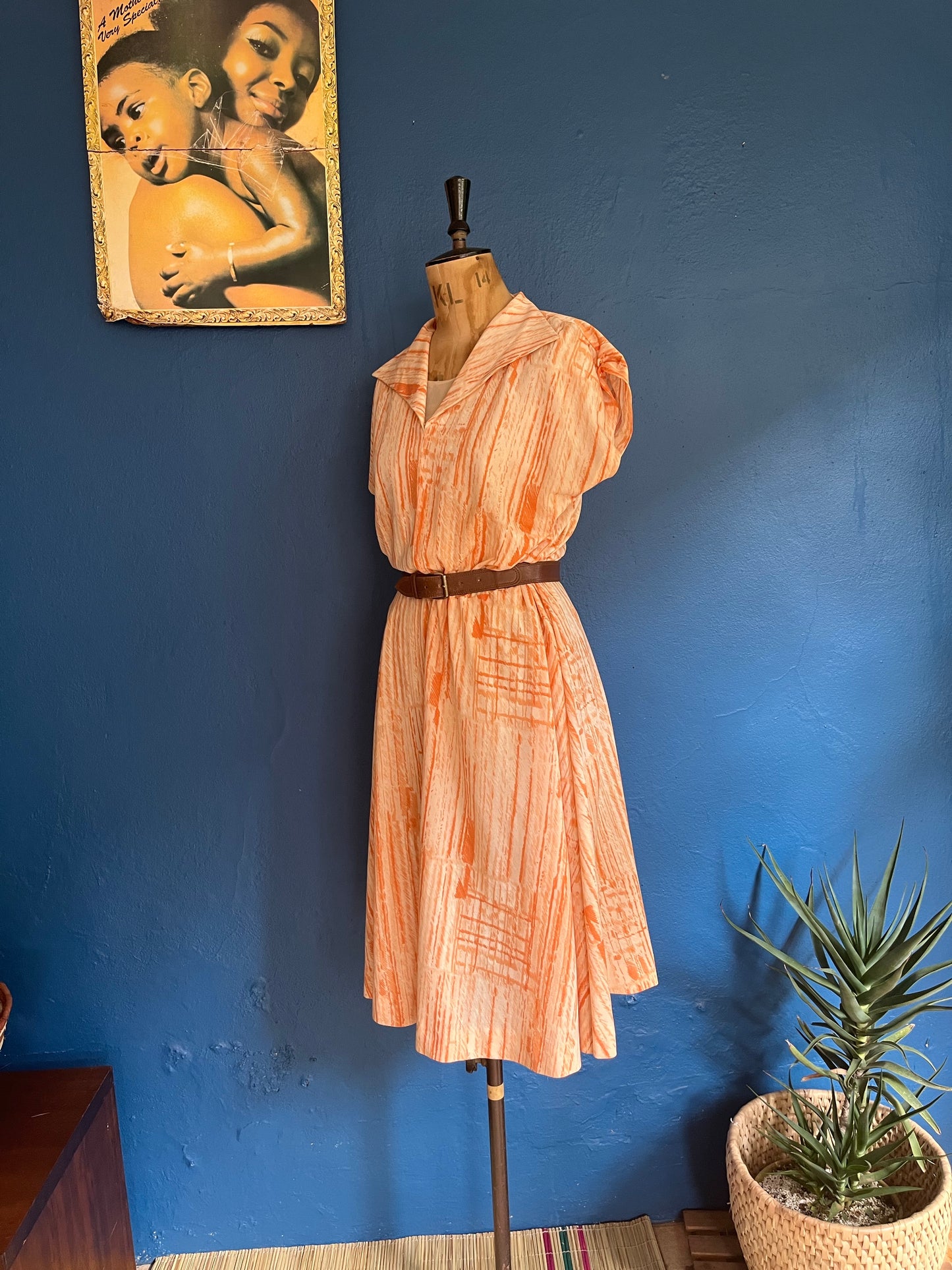 Orange Print Dress