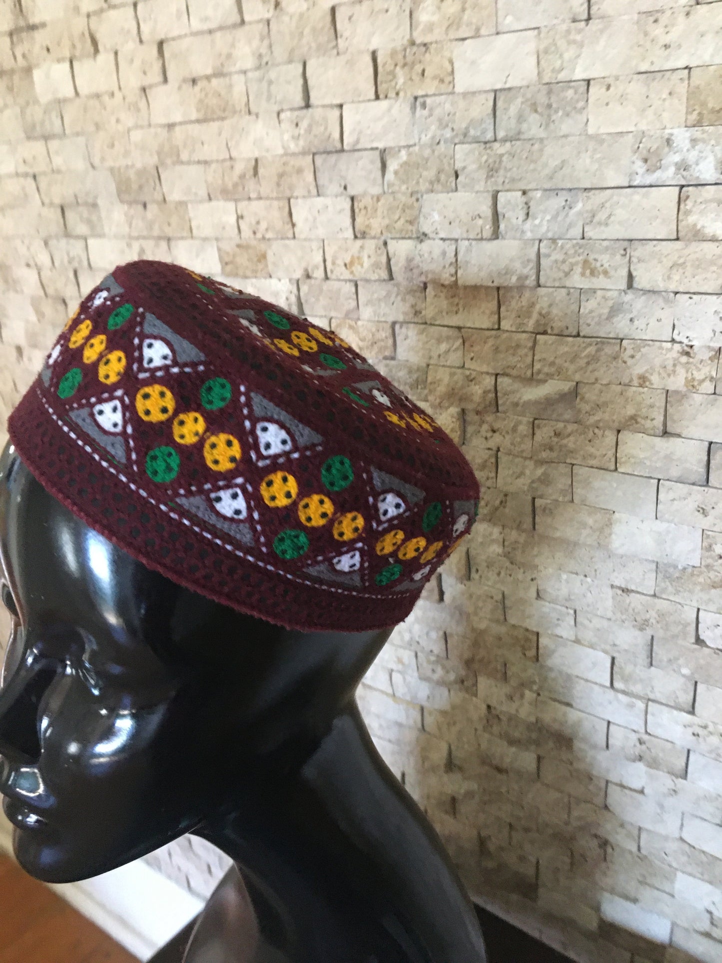 Maroon fez hat