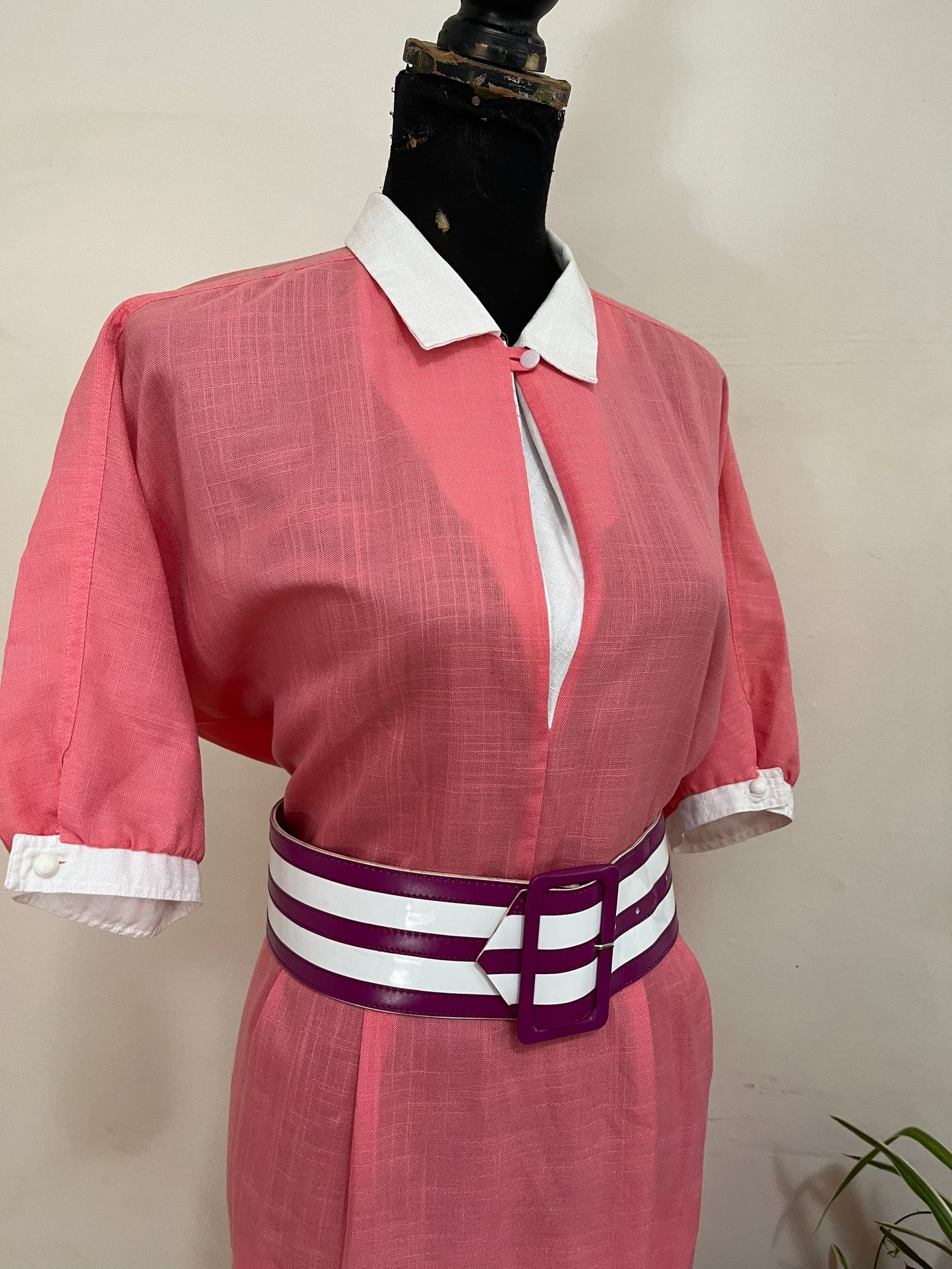 Vintage Pink Linen Dress