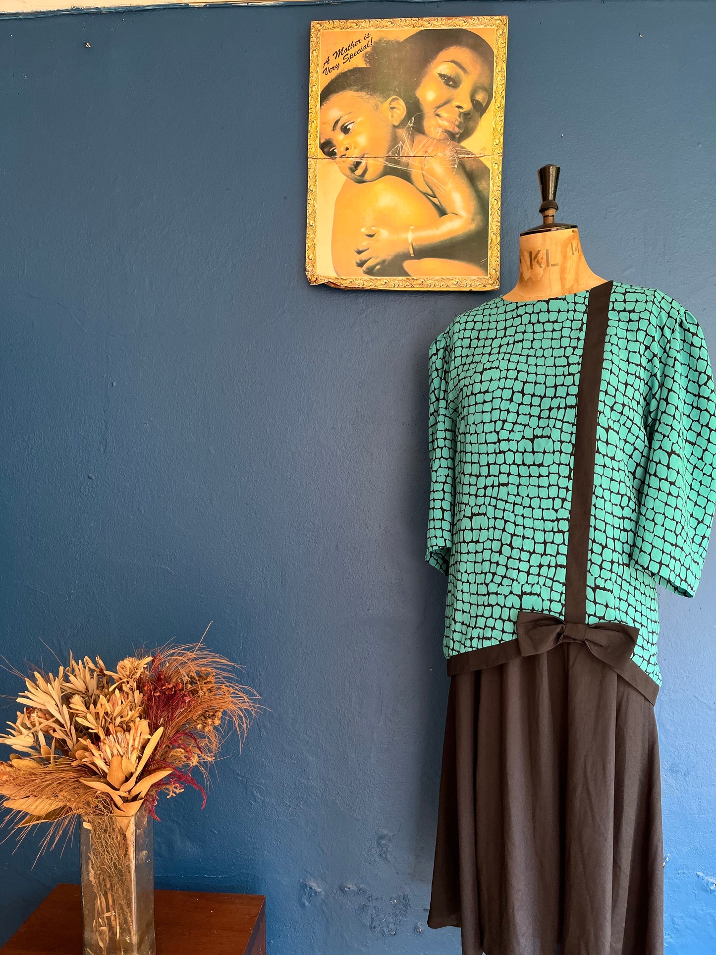 Teal Dropwaist Dress
