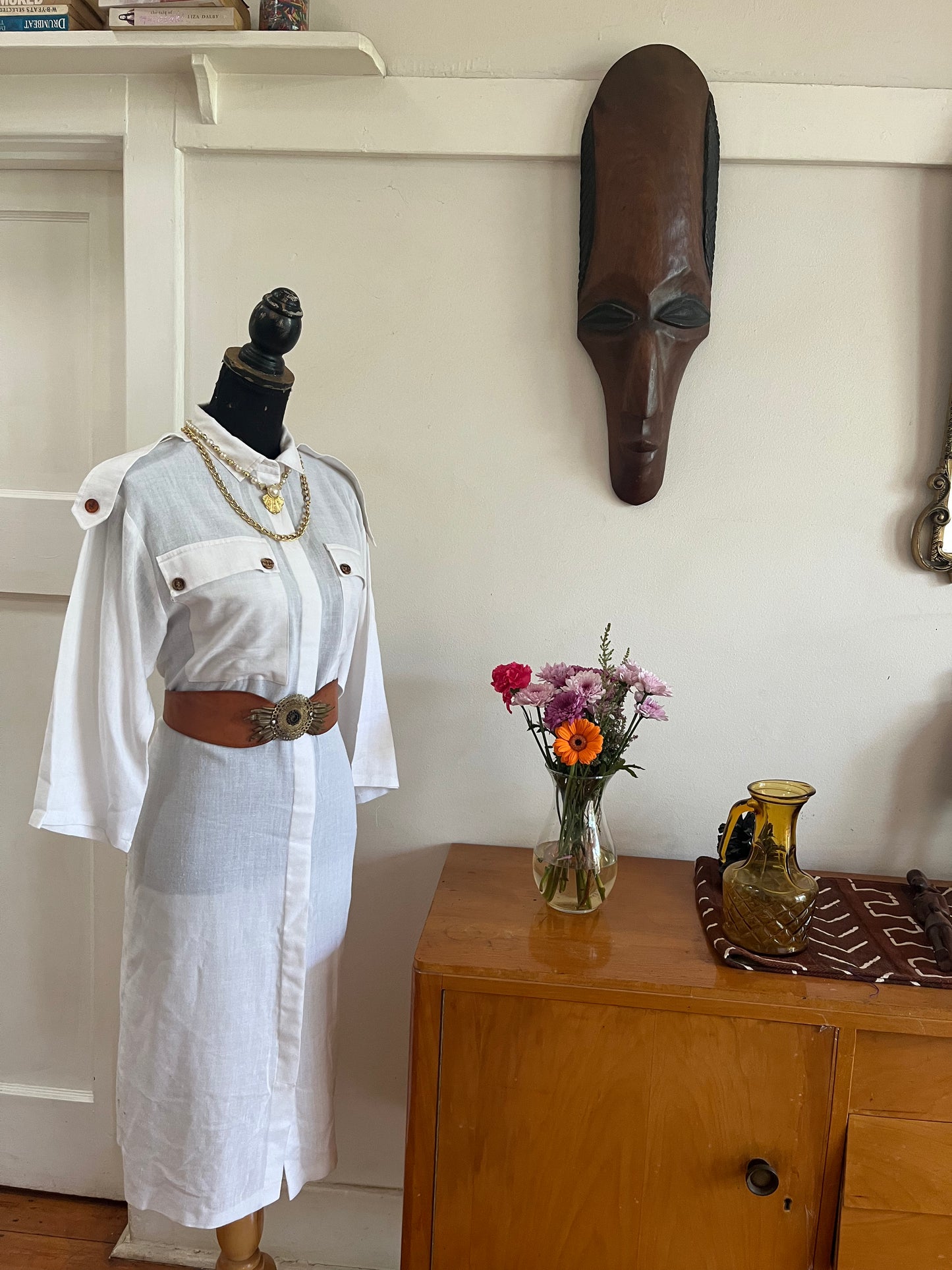 White Linen Shirt Dress