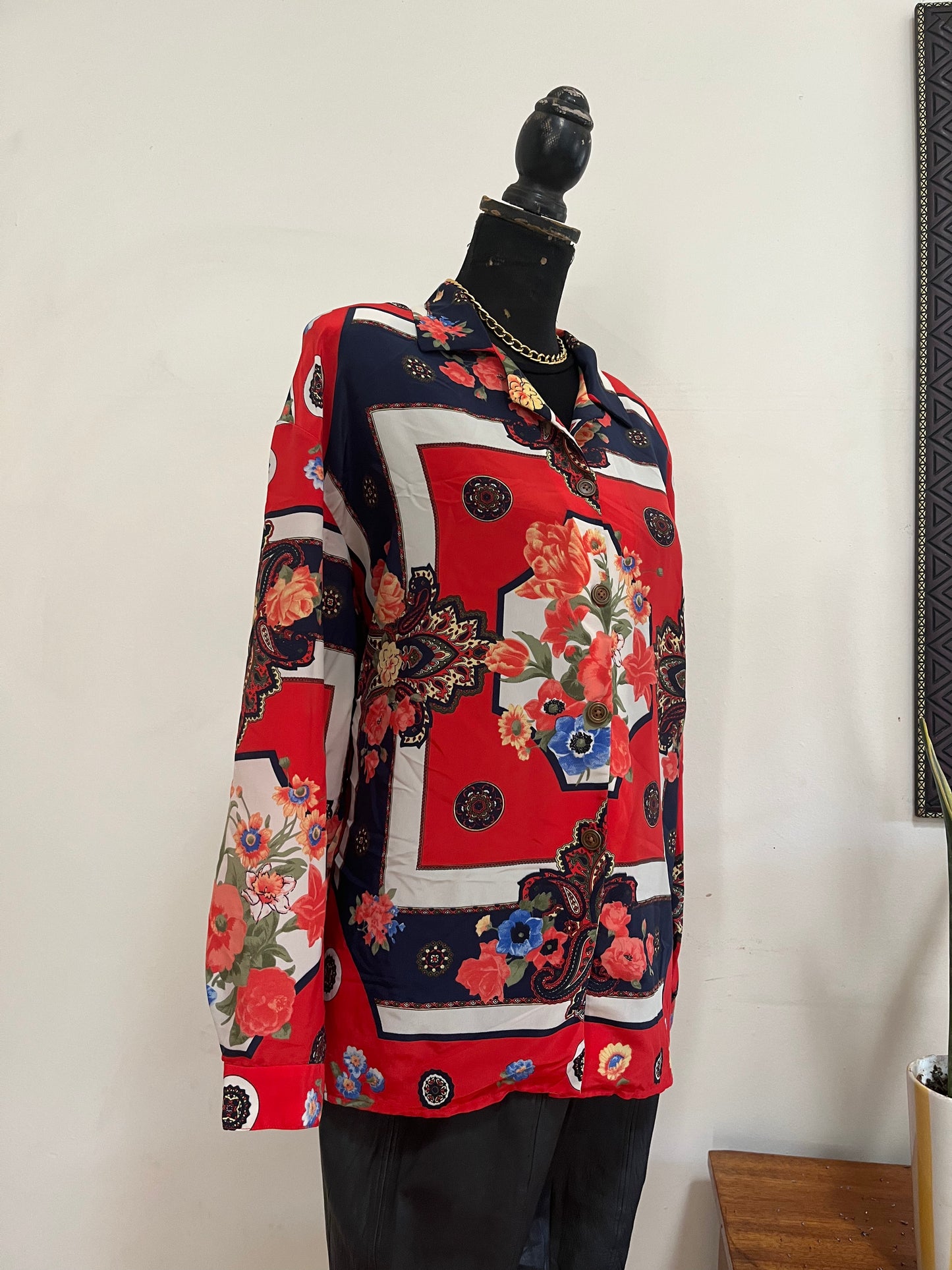 Bold Print Vintage Blouse
