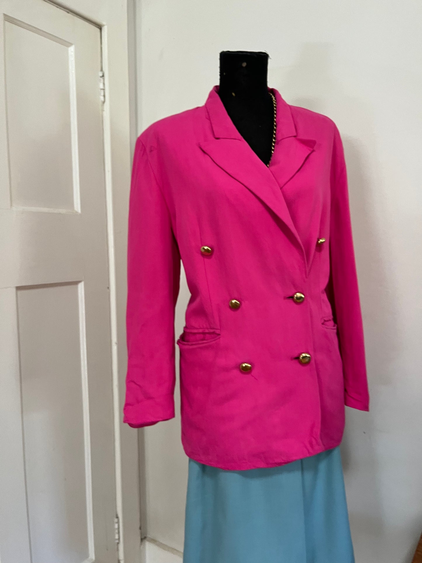 Pink Double Breasted Blazer