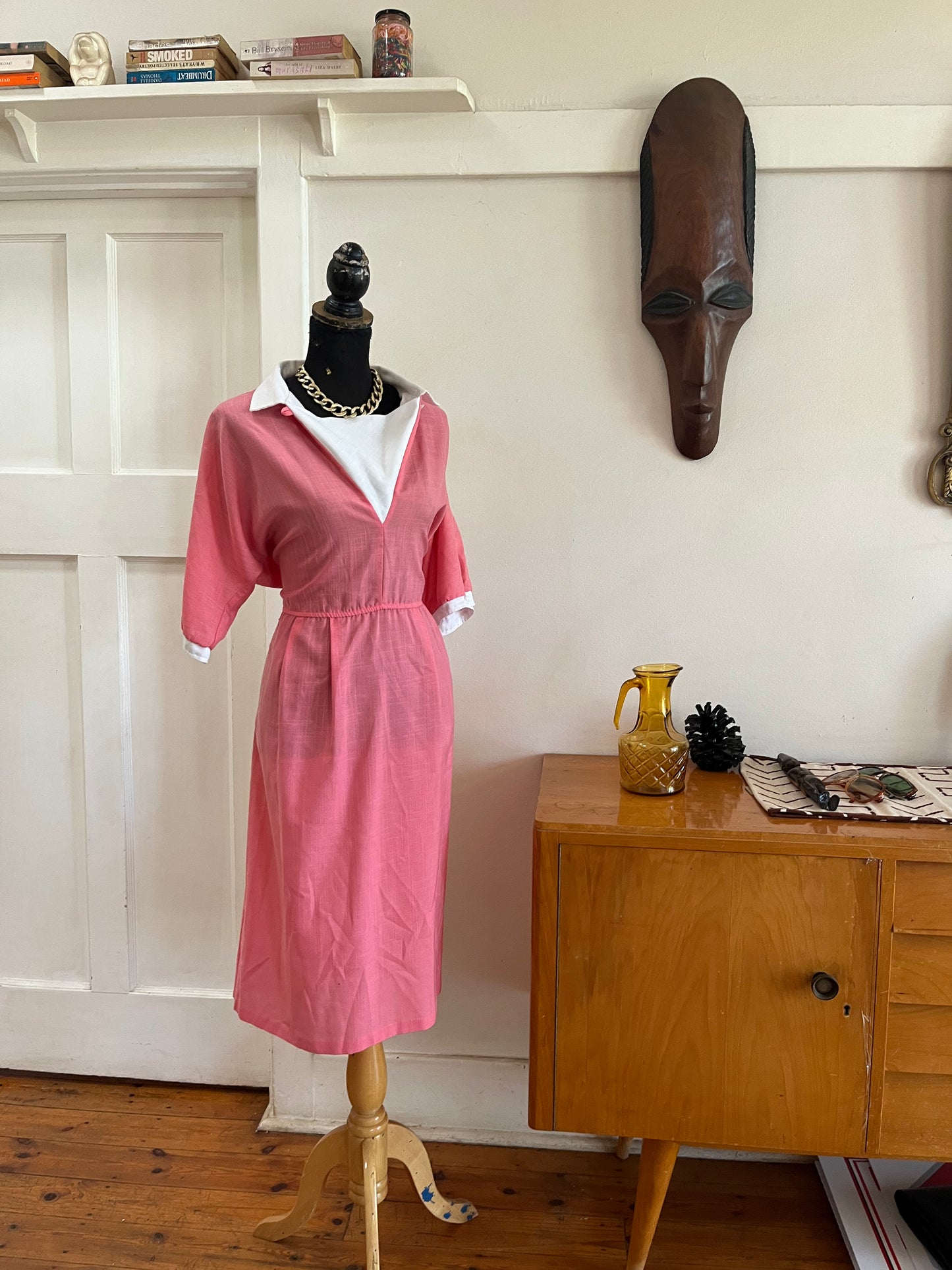 Vintage Pink Linen Dress
