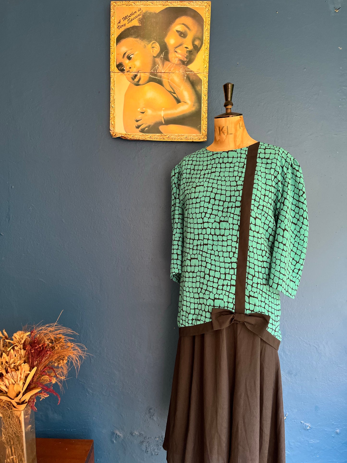 Teal Dropwaist Dress