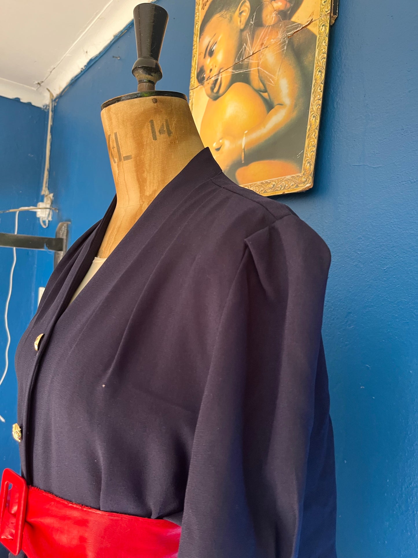 Navy Button Down Dress