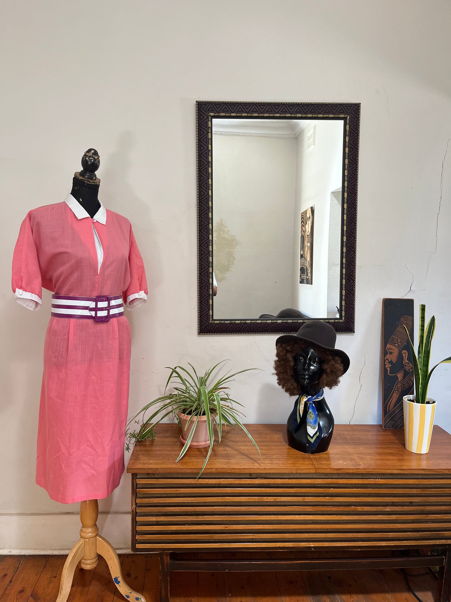 Vintage Pink Linen Dress
