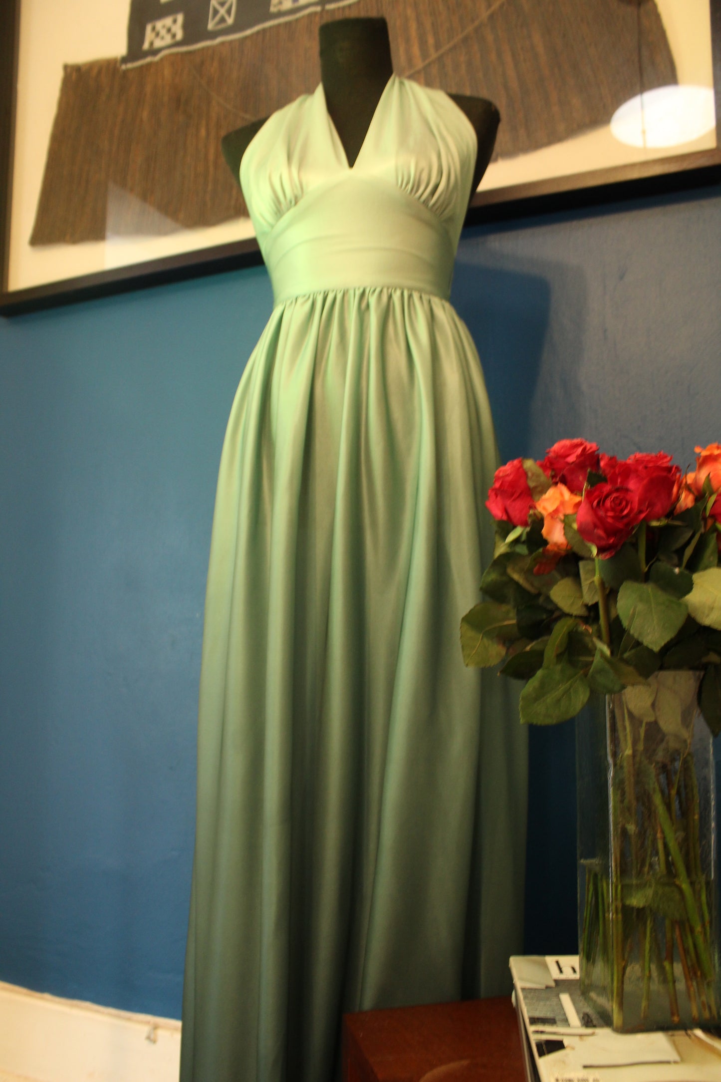 Vintage Ombre green dress