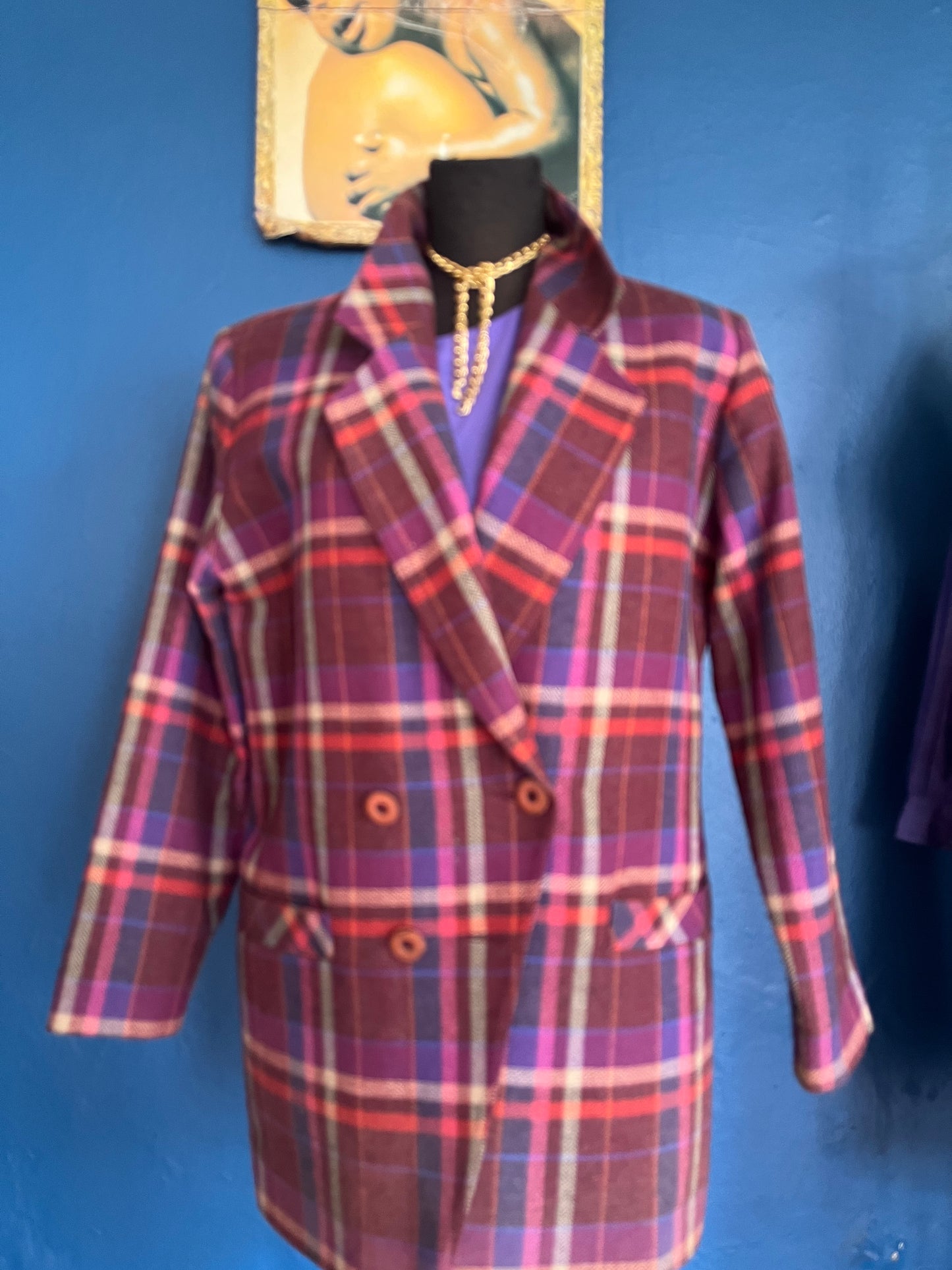 Purple Tartan Wool Blazer