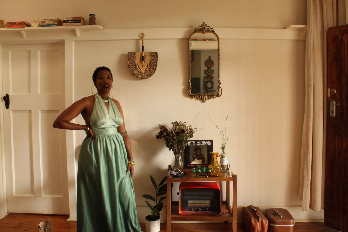 Vintage Ombre green dress