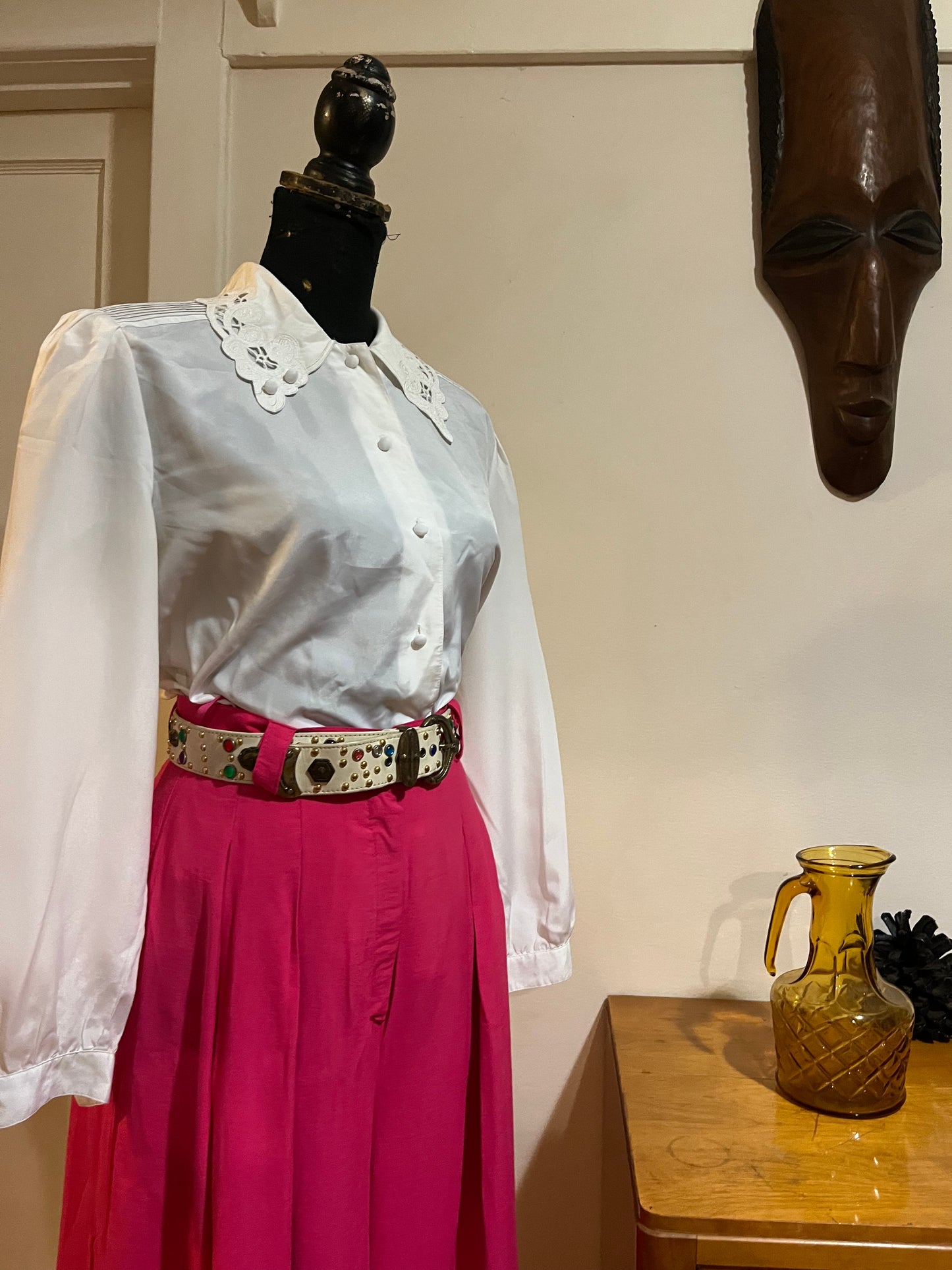 White Vintage Collar Shirt