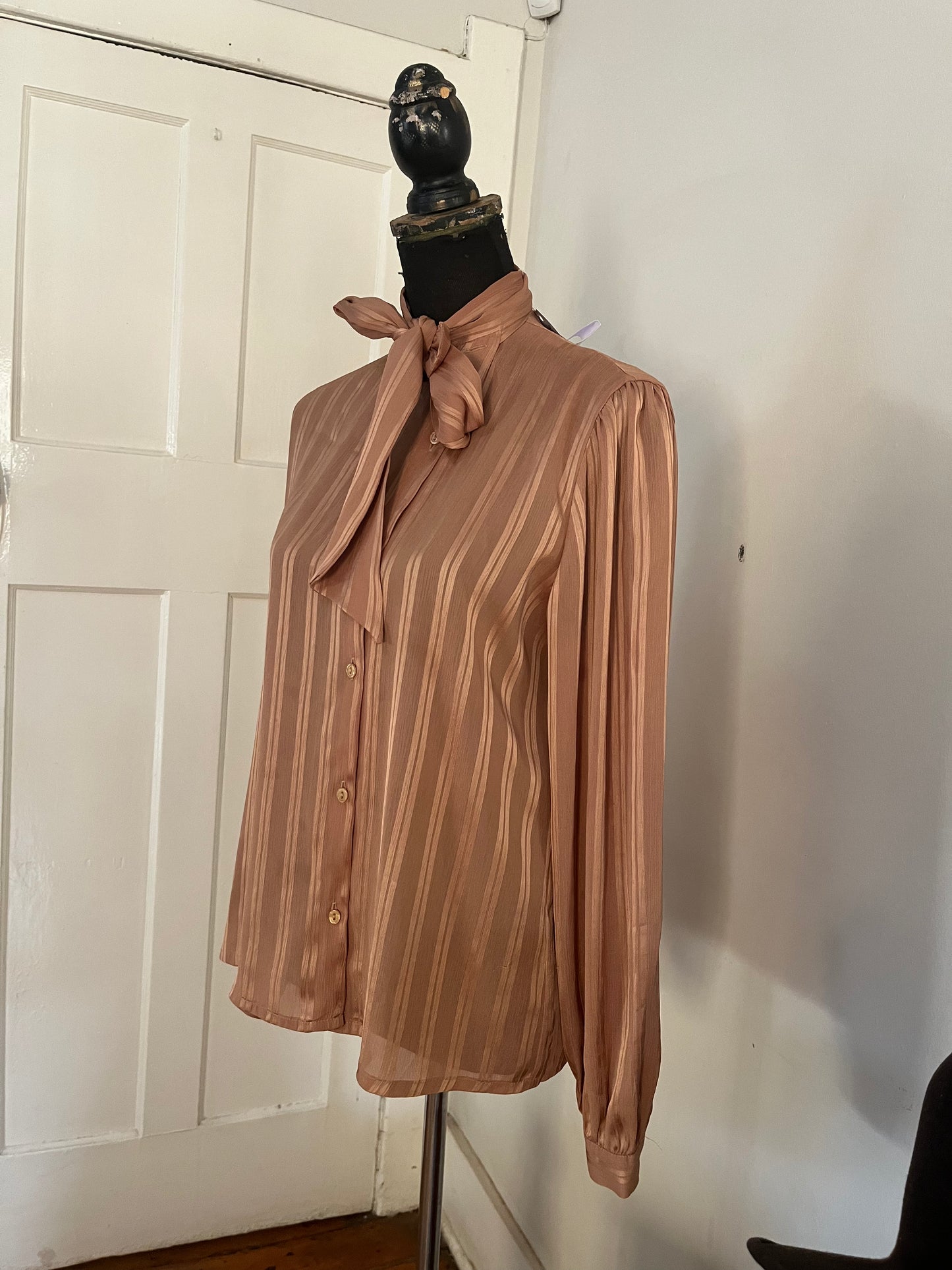Brown Long-Sleeved Blouse