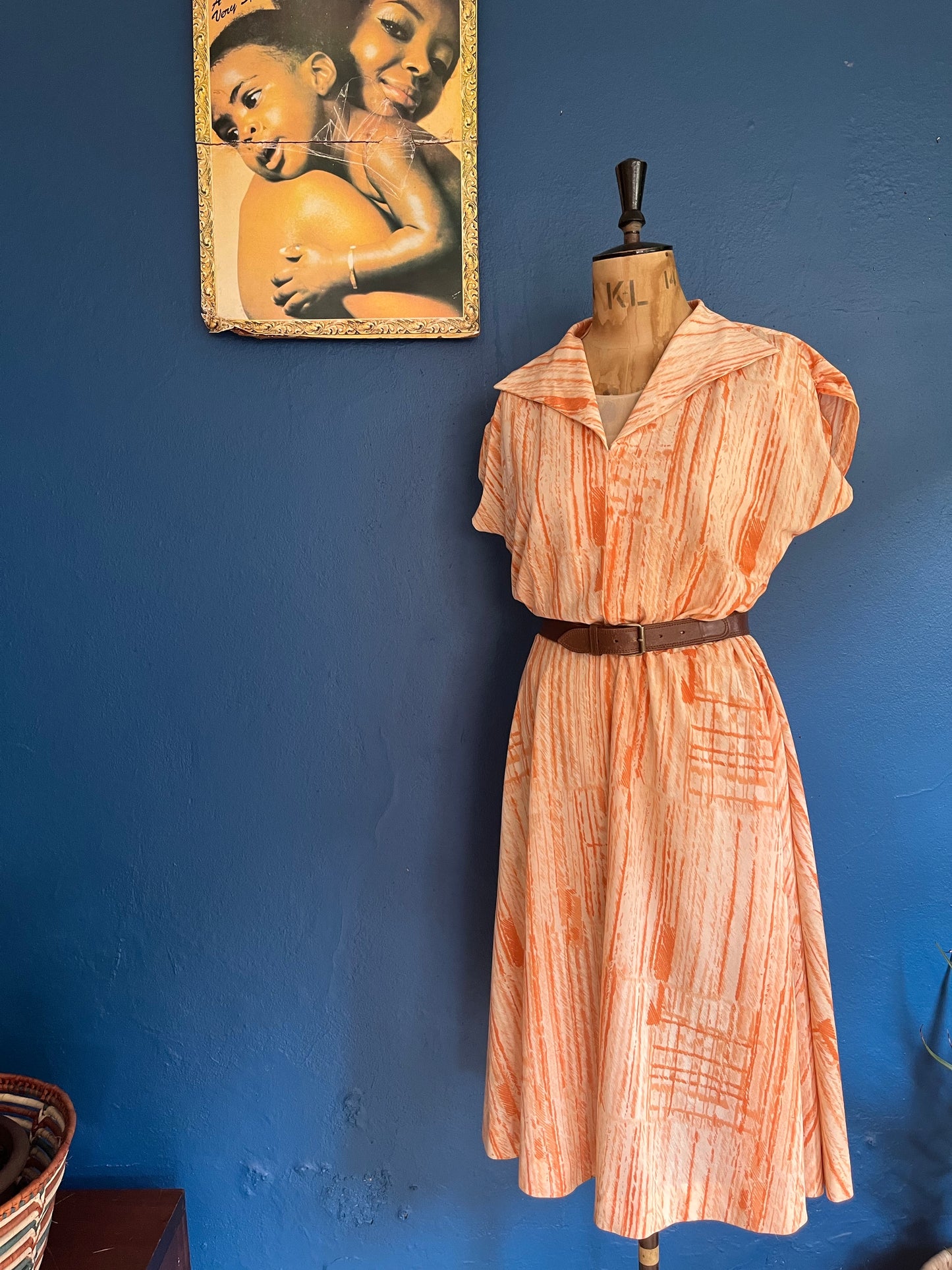 Orange Print Dress