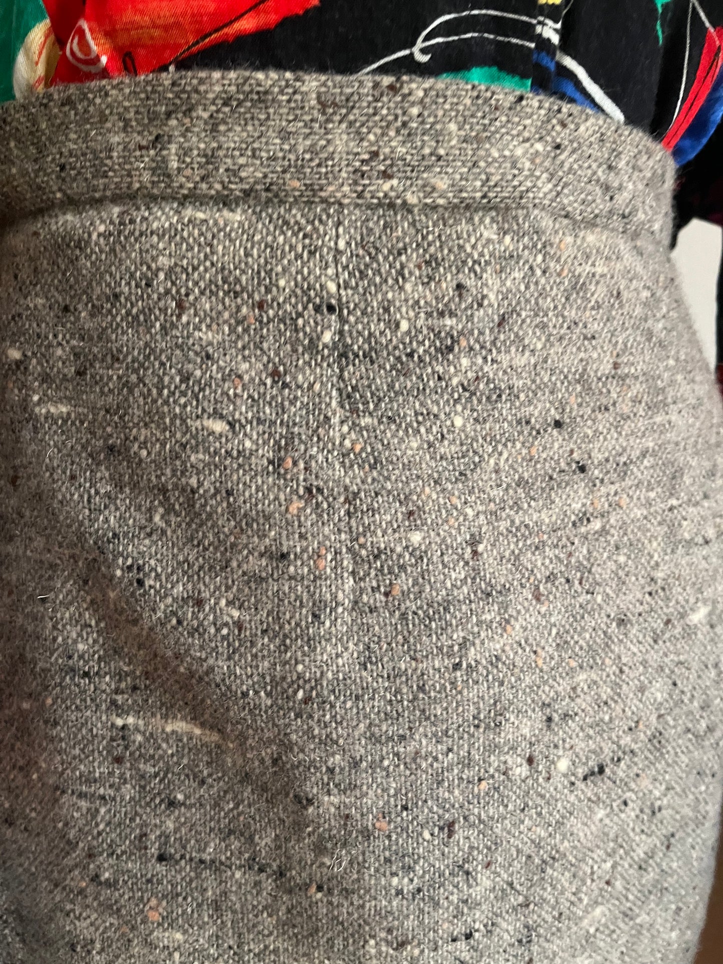 Grey Wool Pencil Skirt