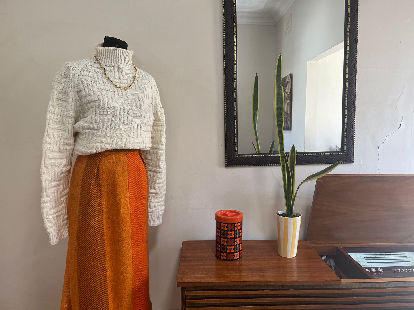 Orange Tweed Skirt