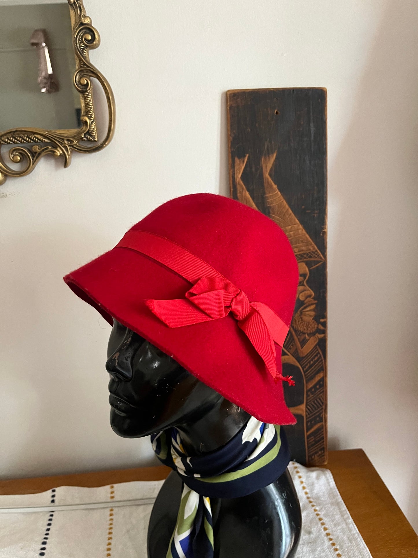 Red Vintage Felt Hat