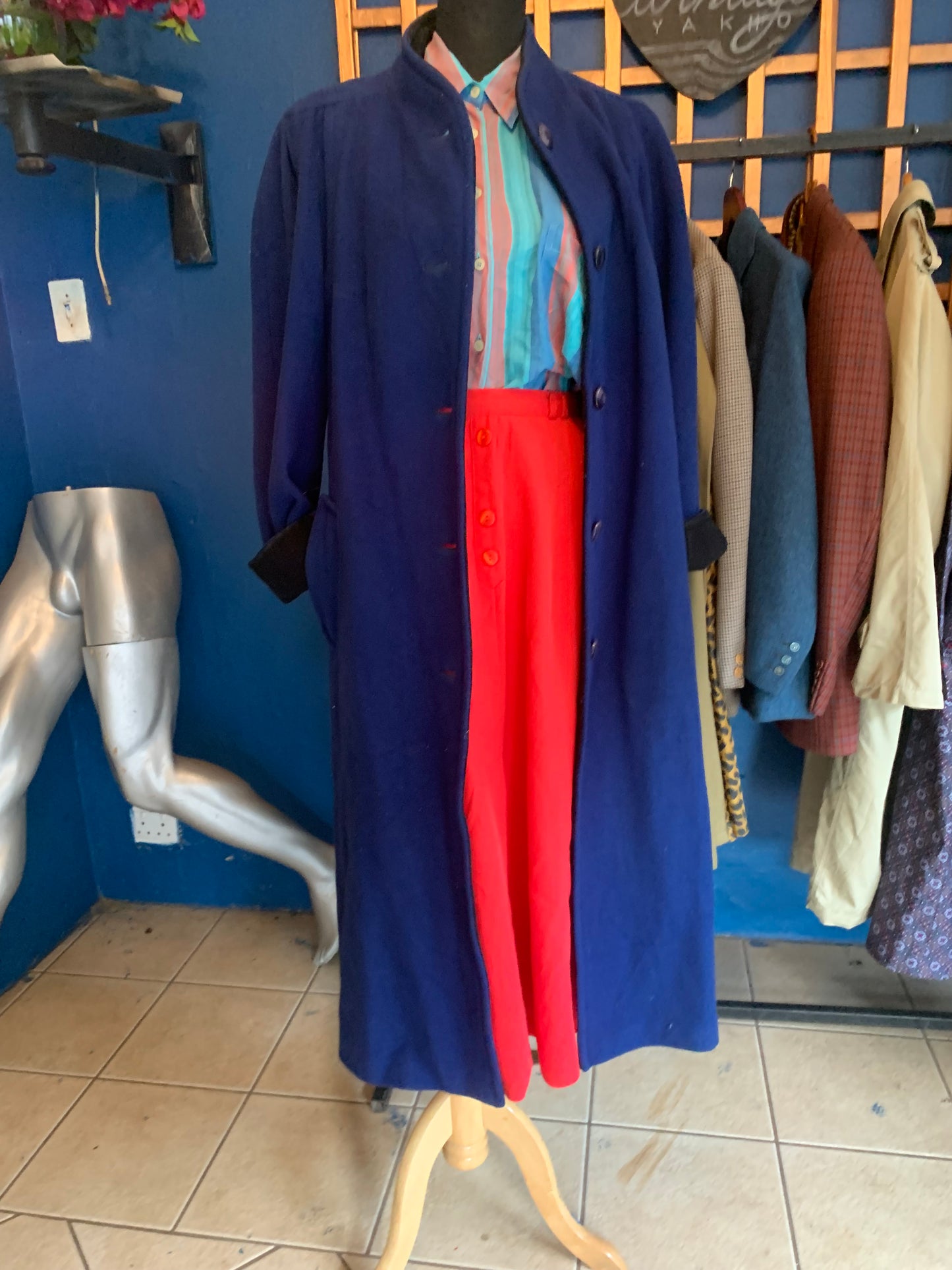 Blue Full Length Vintage Coat