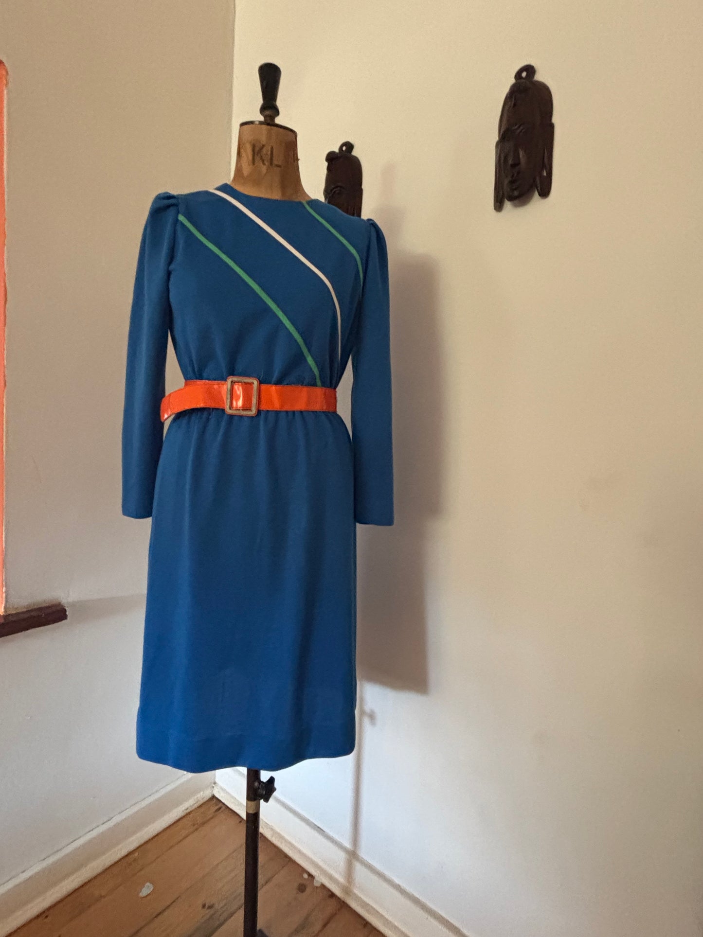 Blue Vintage Cotton Sports Dress
