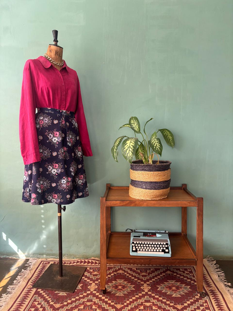 Vintage A-Line Floral Skirt