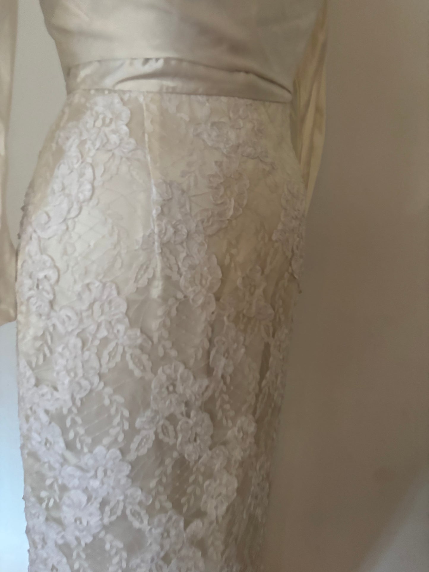 Vintage Satin & Lace Wedding Dress with Bolero