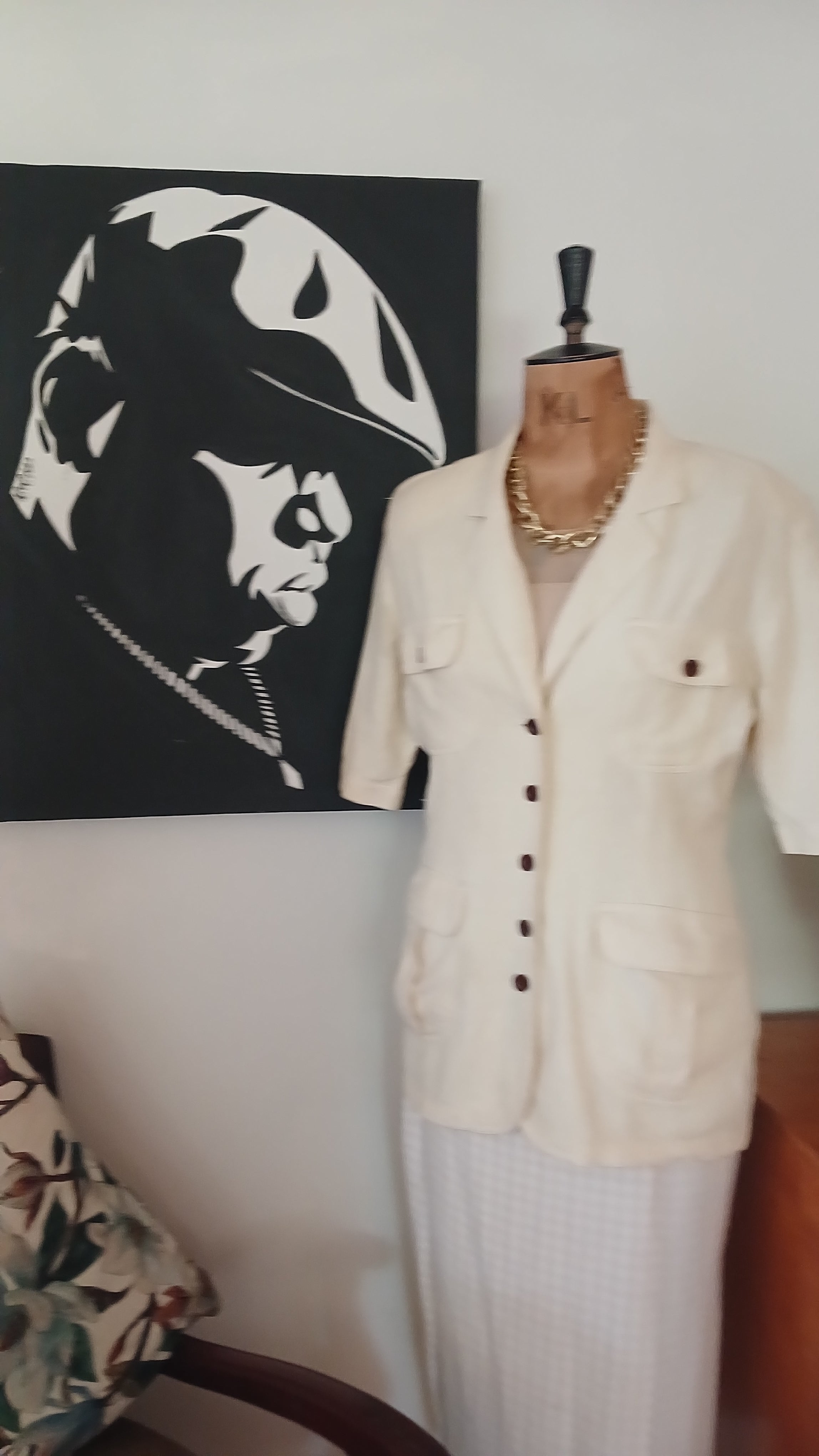 Vintage Linen Safari Jacket