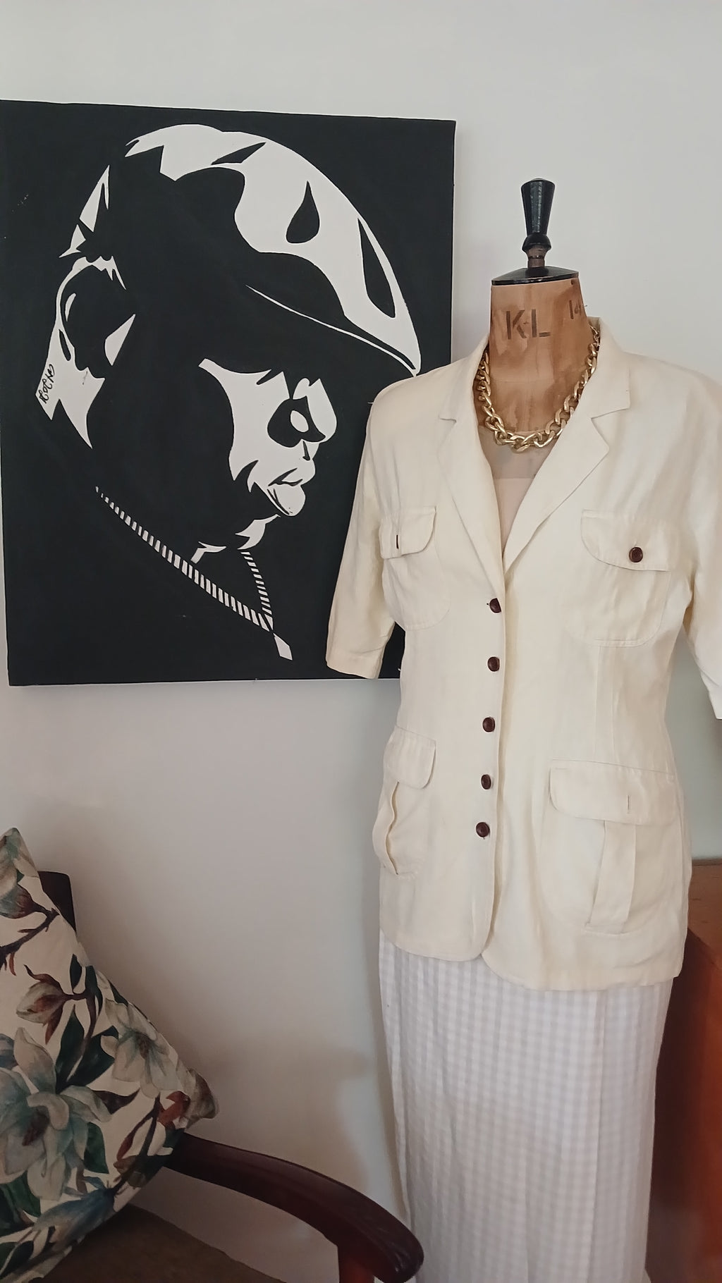 Vintage Linen Safari Jacket