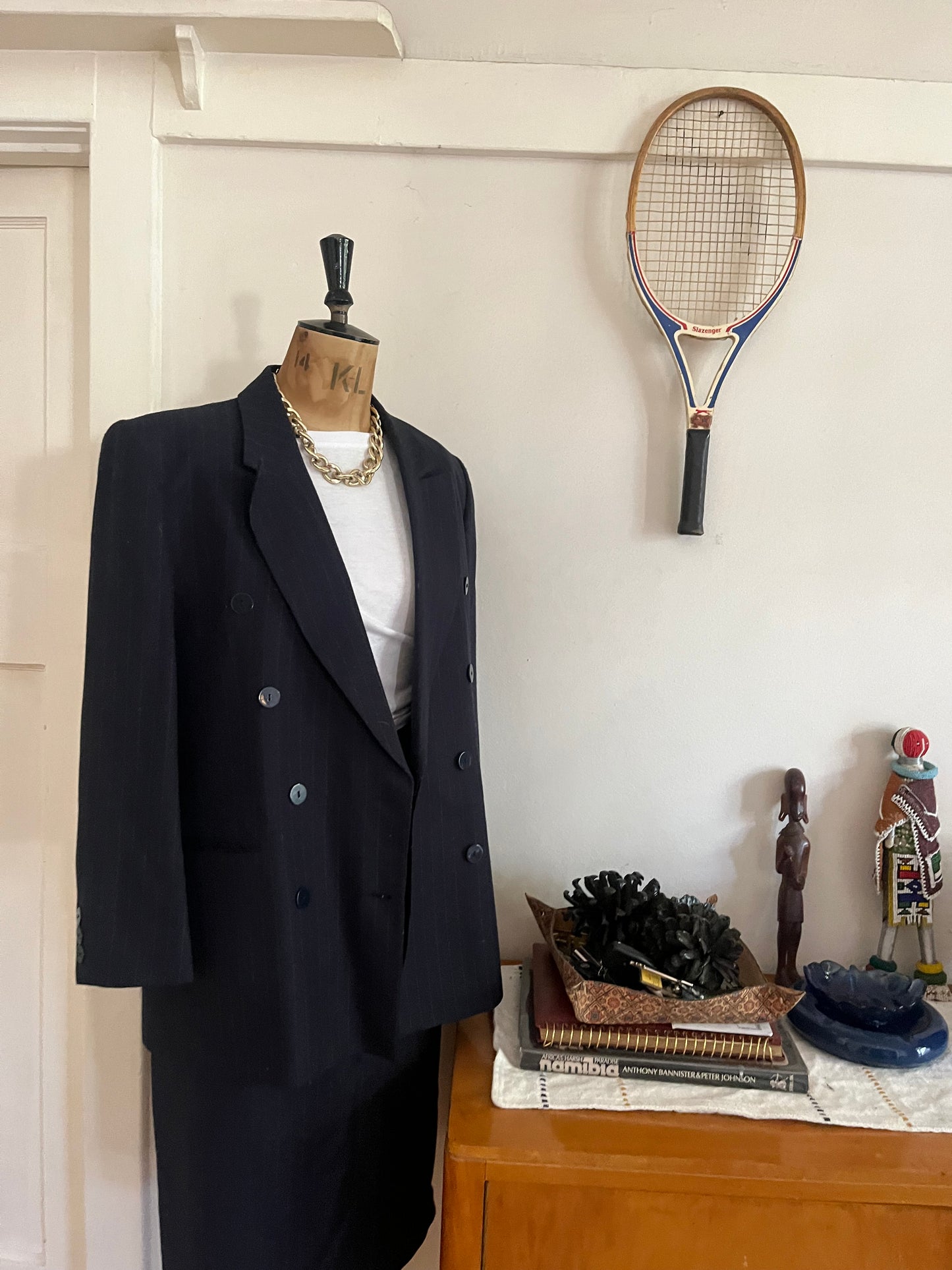 Vintage Navy Pinstripe Suit