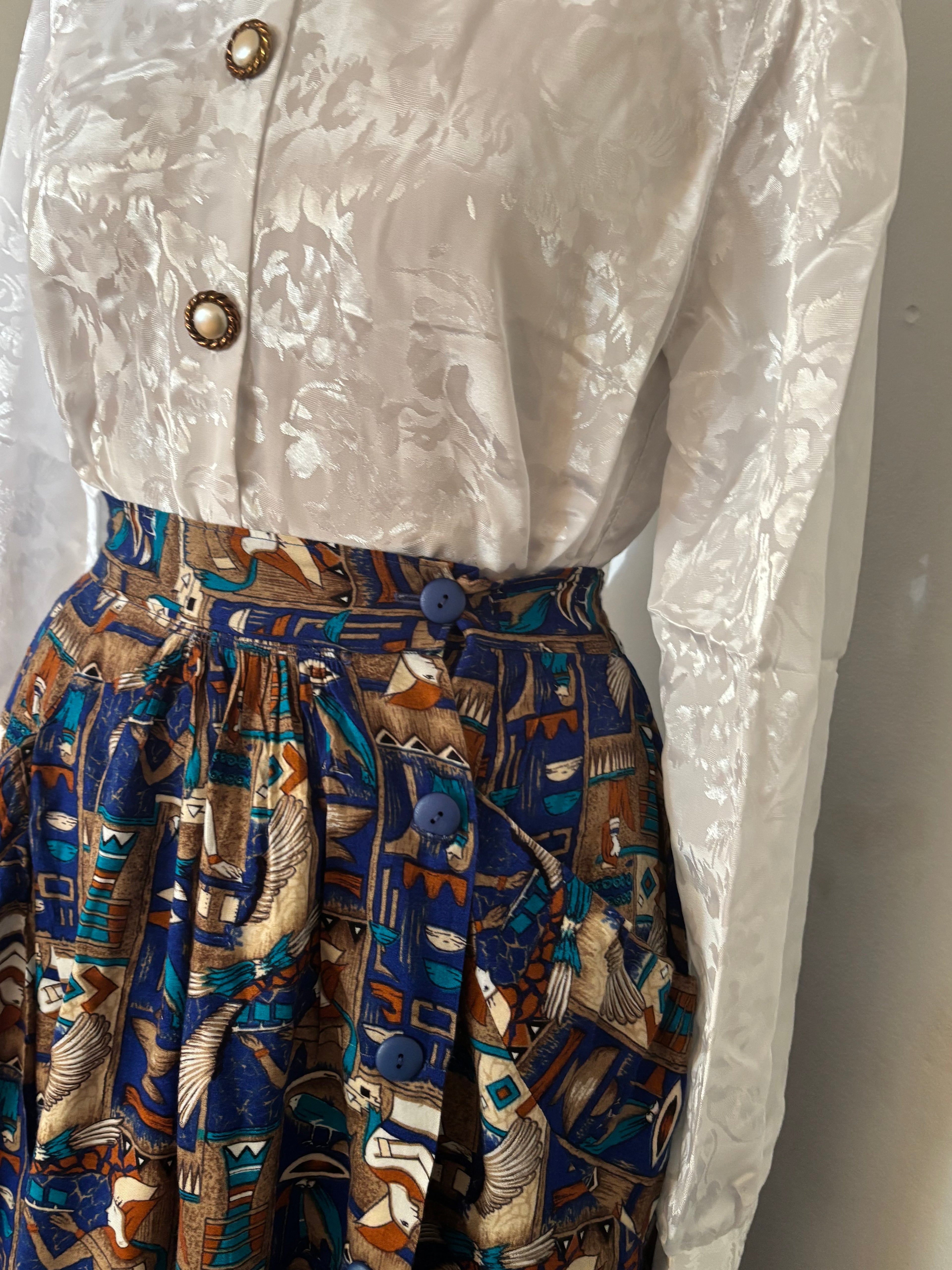 White Vintage Floral Blouse