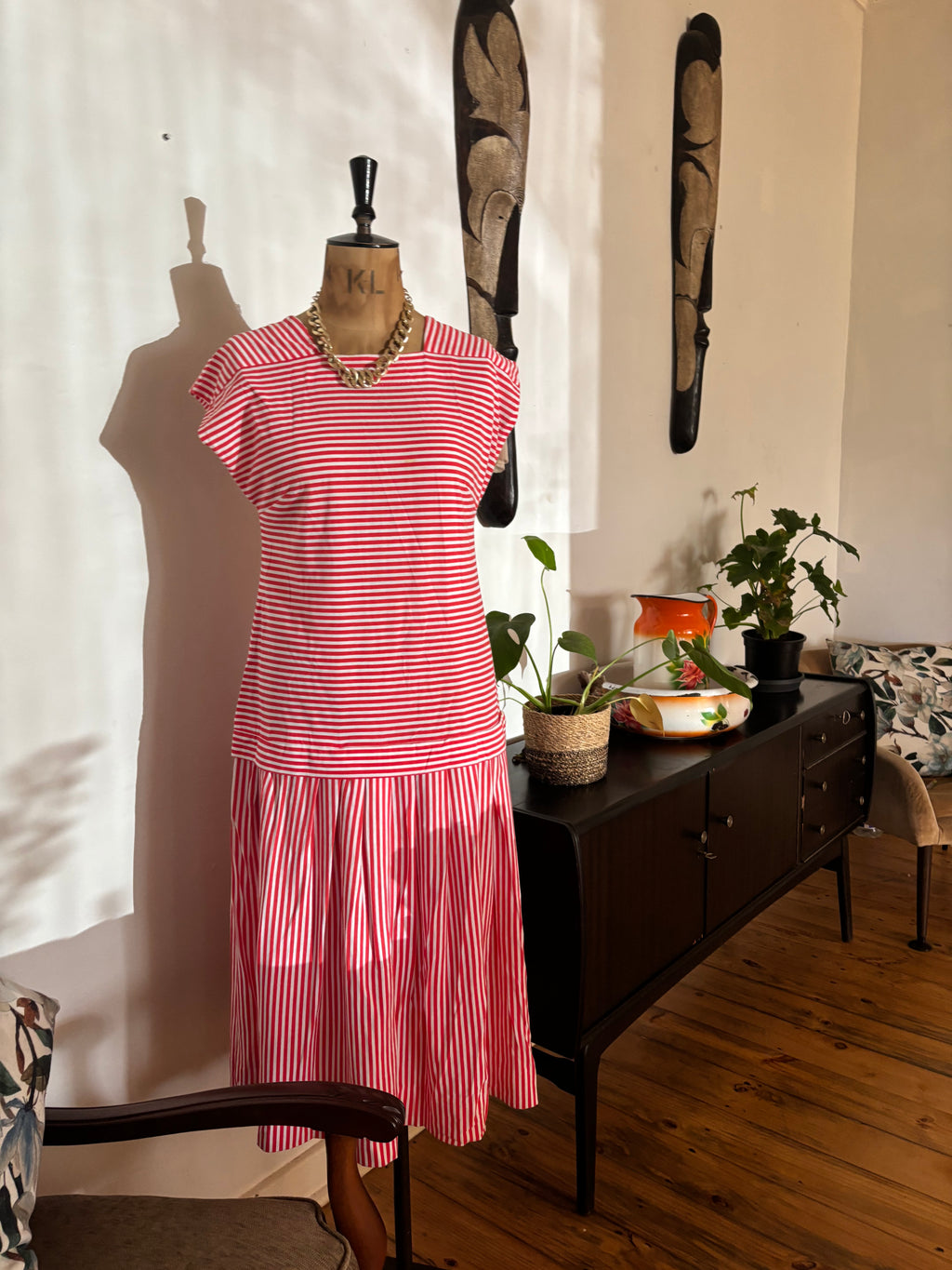 Dropwaist Striped Vintage Dress