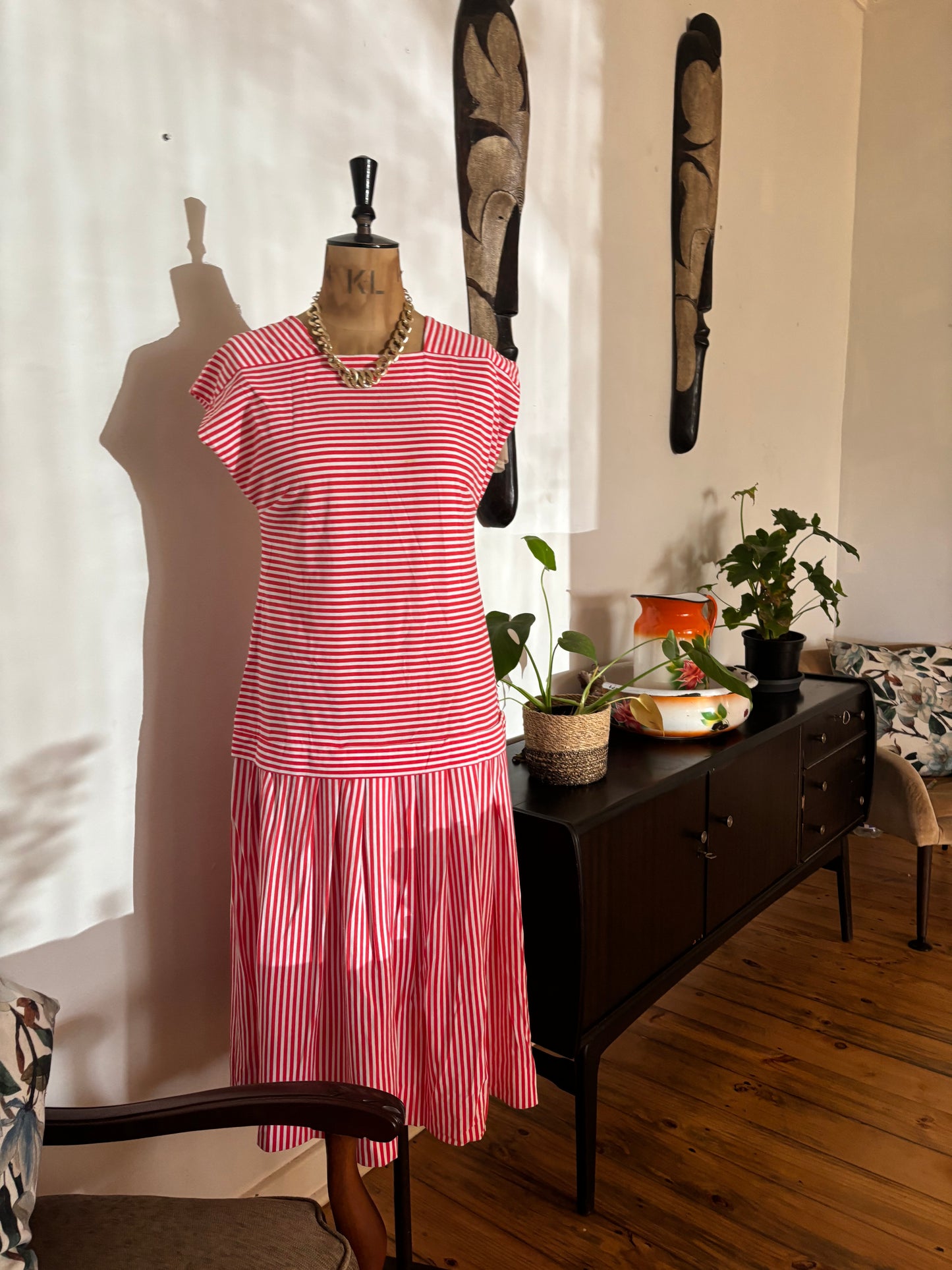 Dropwaist Striped Vintage Dress