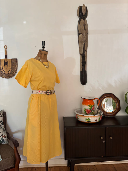 Yellow Polkadot Vintage Dress