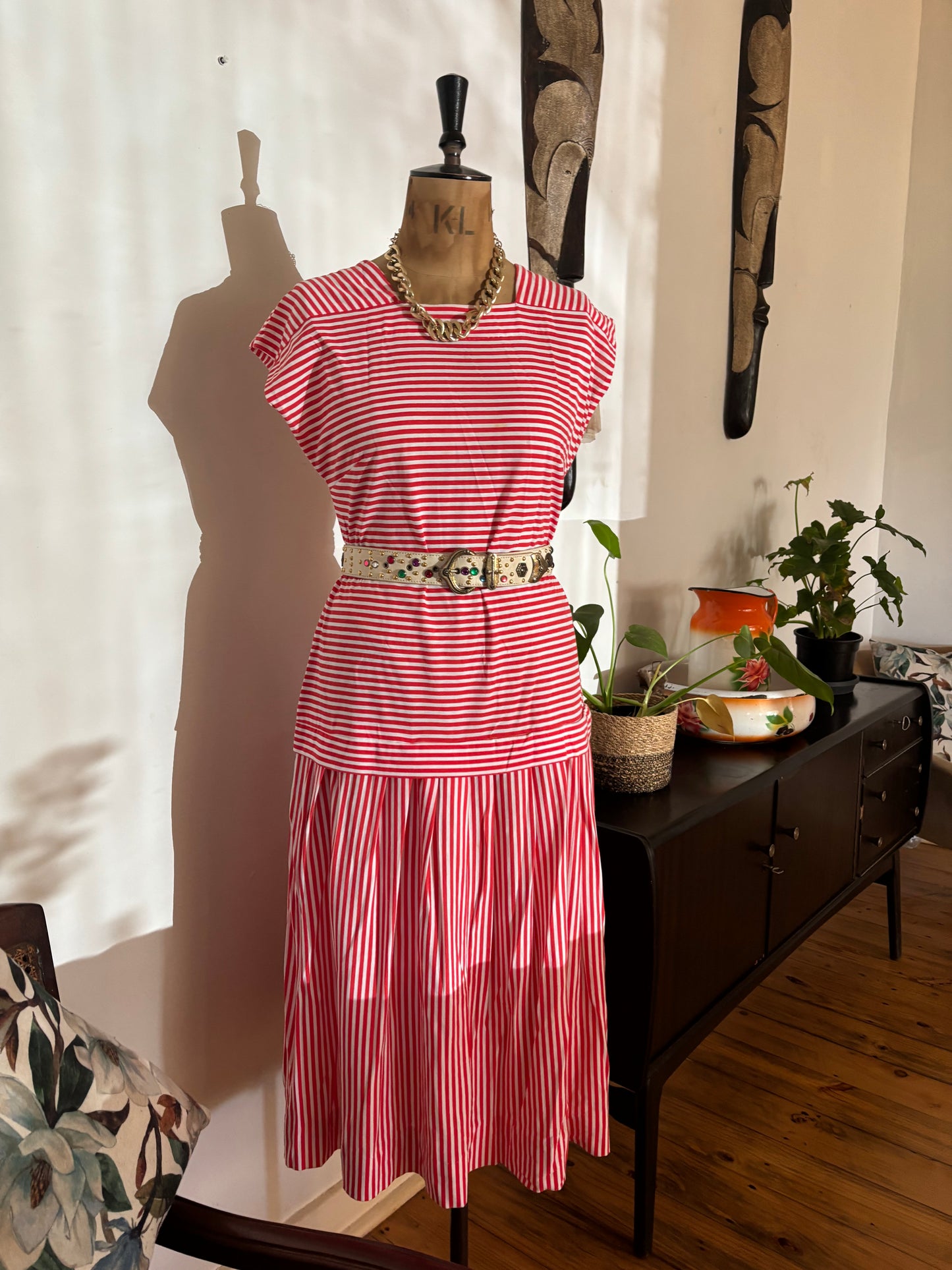 Dropwaist Striped Vintage Dress