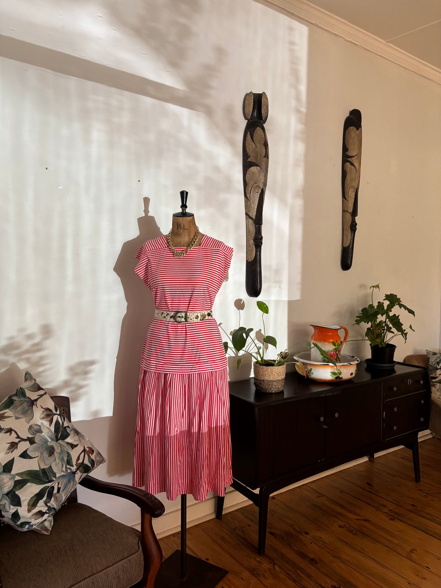 Dropwaist Striped Vintage Dress