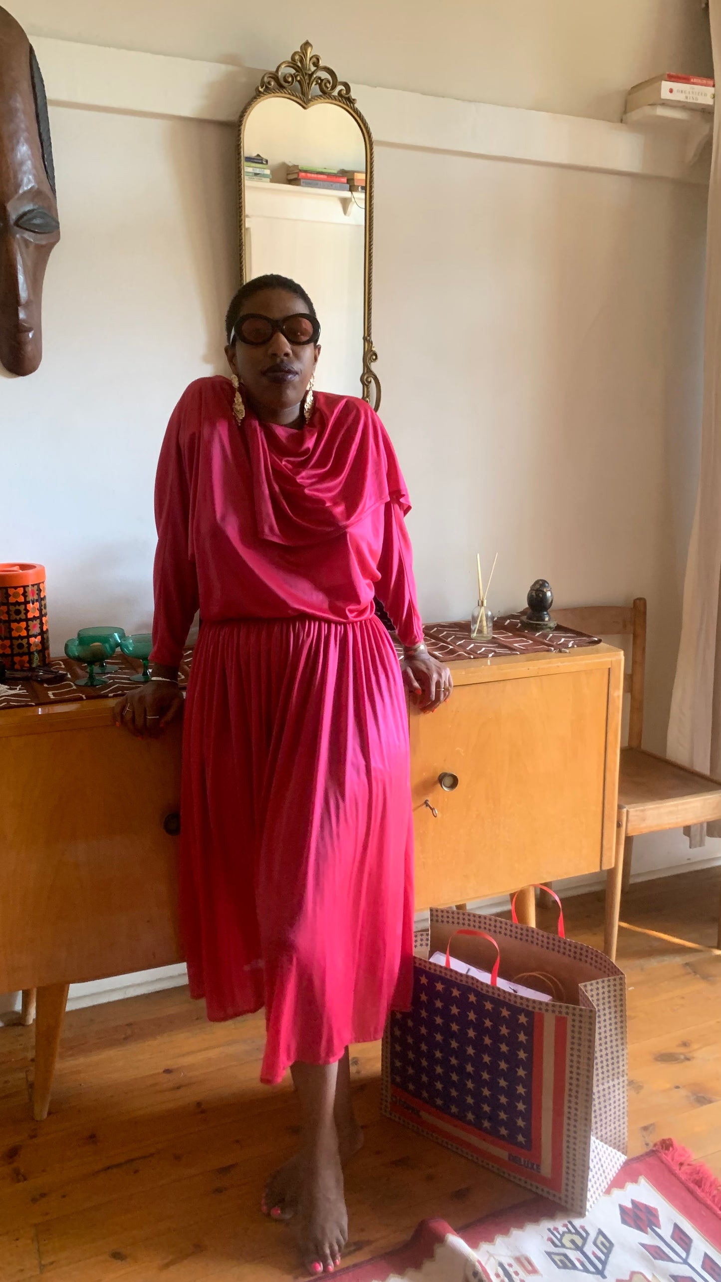 Cerise Pink Vintage Dress