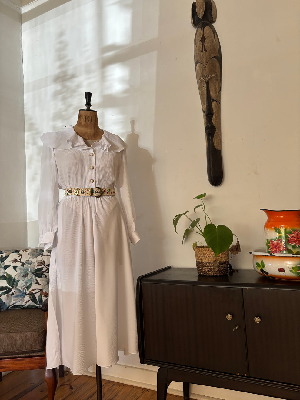 White vintage collar dress – Ivintage Yakho