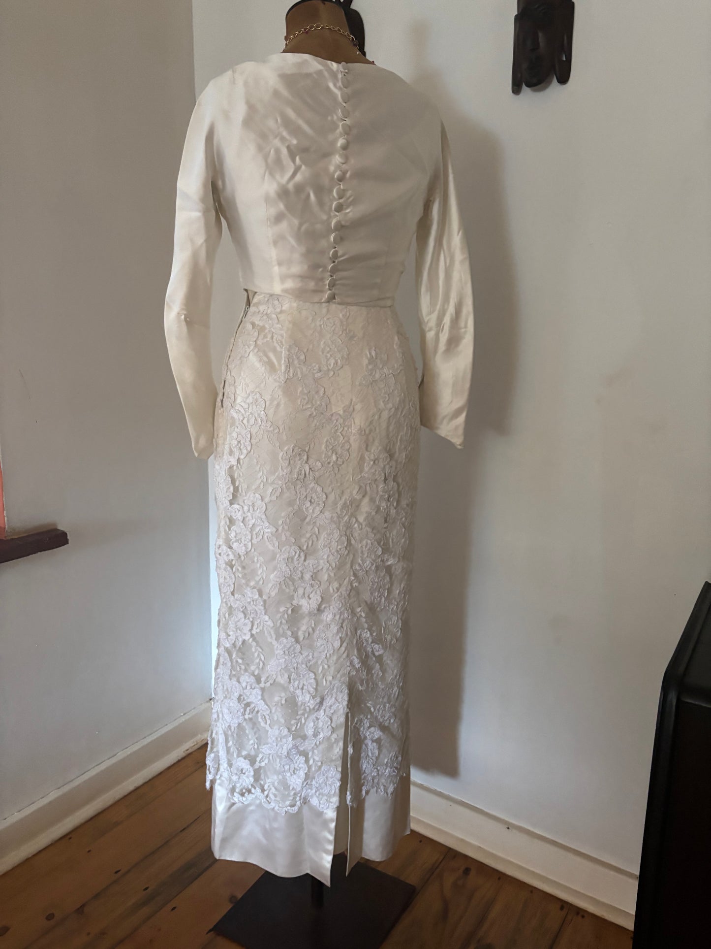 Vintage Satin & Lace Wedding Dress with Bolero