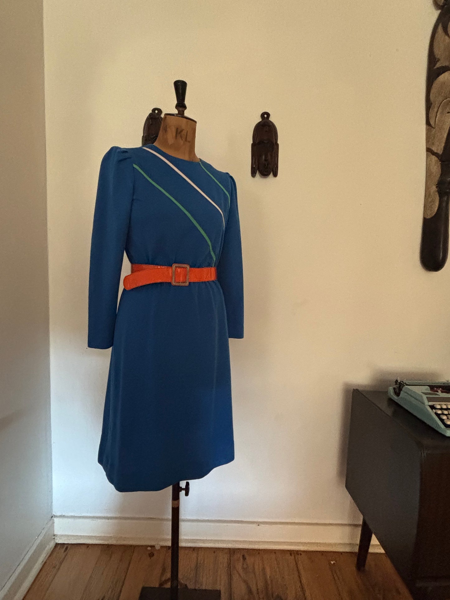 Blue Vintage Cotton Sports Dress